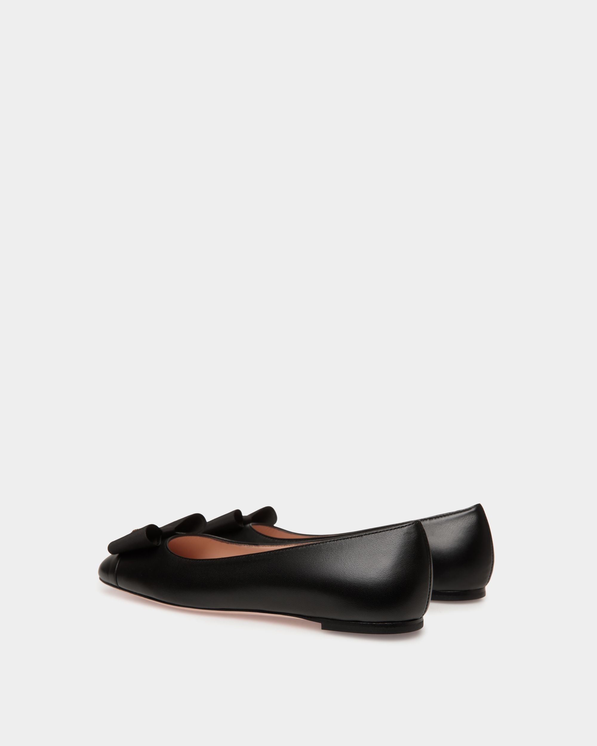 B-Bow Flat in Black Leather - Women's - Bally - 03