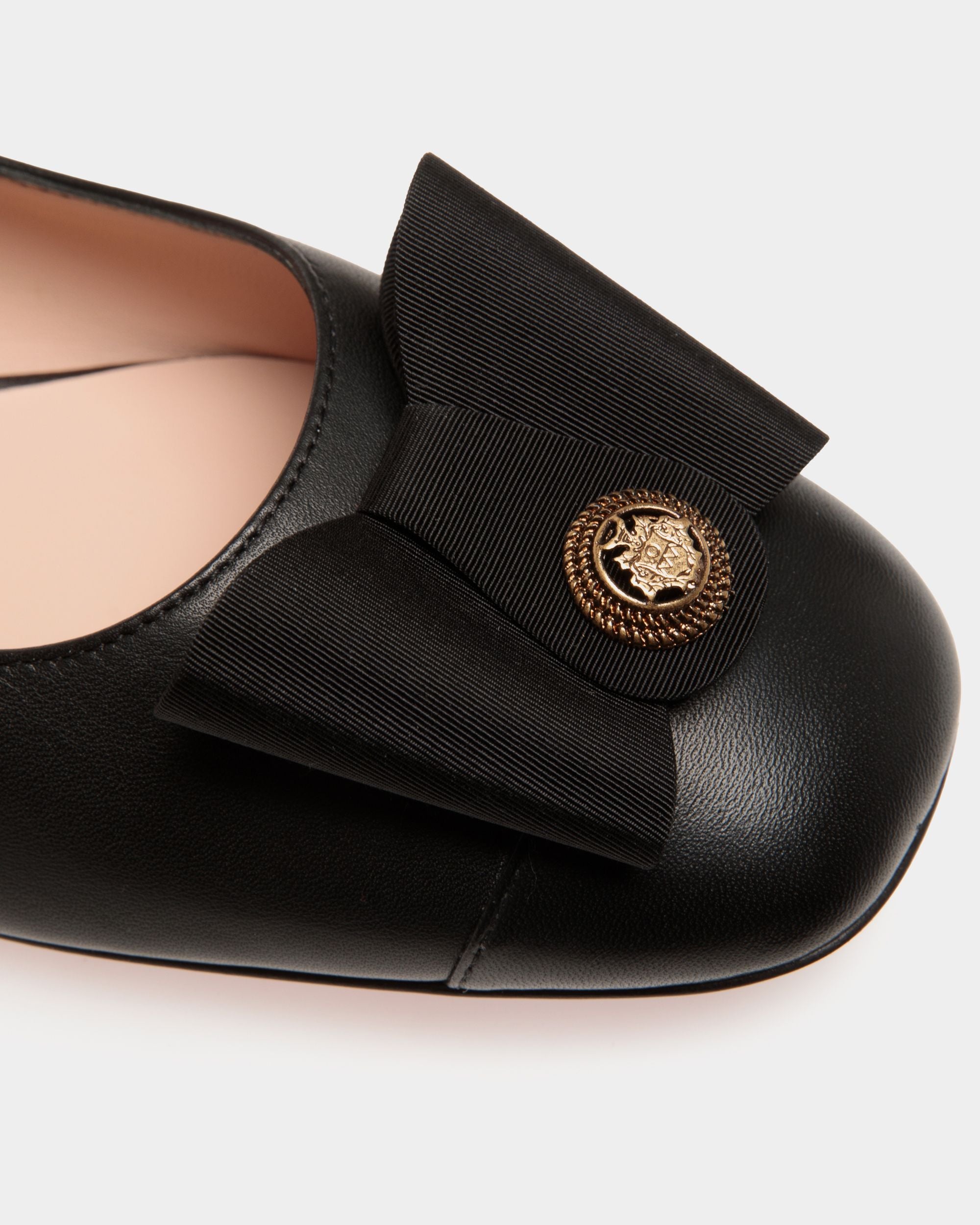 B-Bow Flat in Black Leather - Women's - Bally - 05