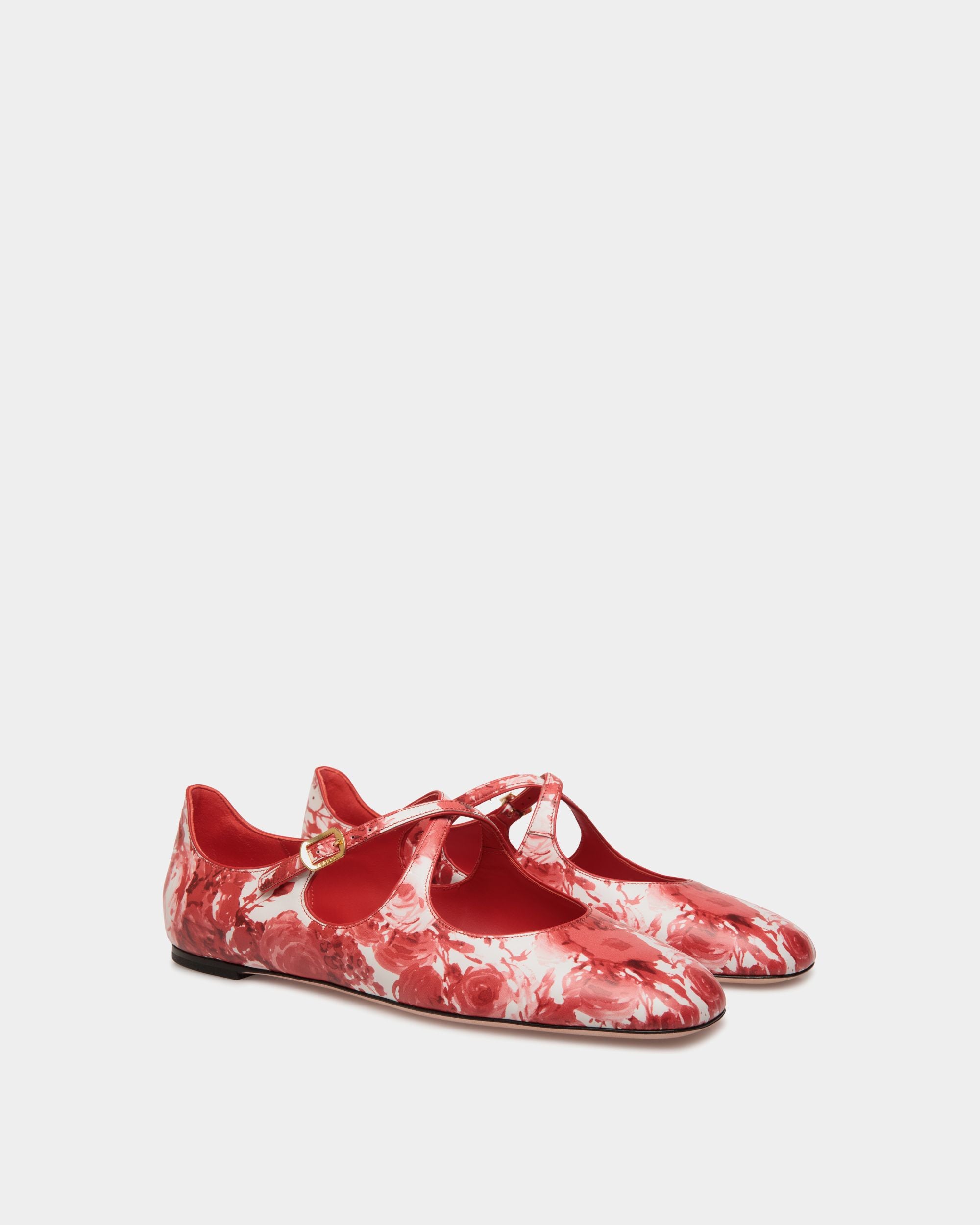 Zapato Plano Ballyrina De Piel Roja - Mujer - Bally - 03