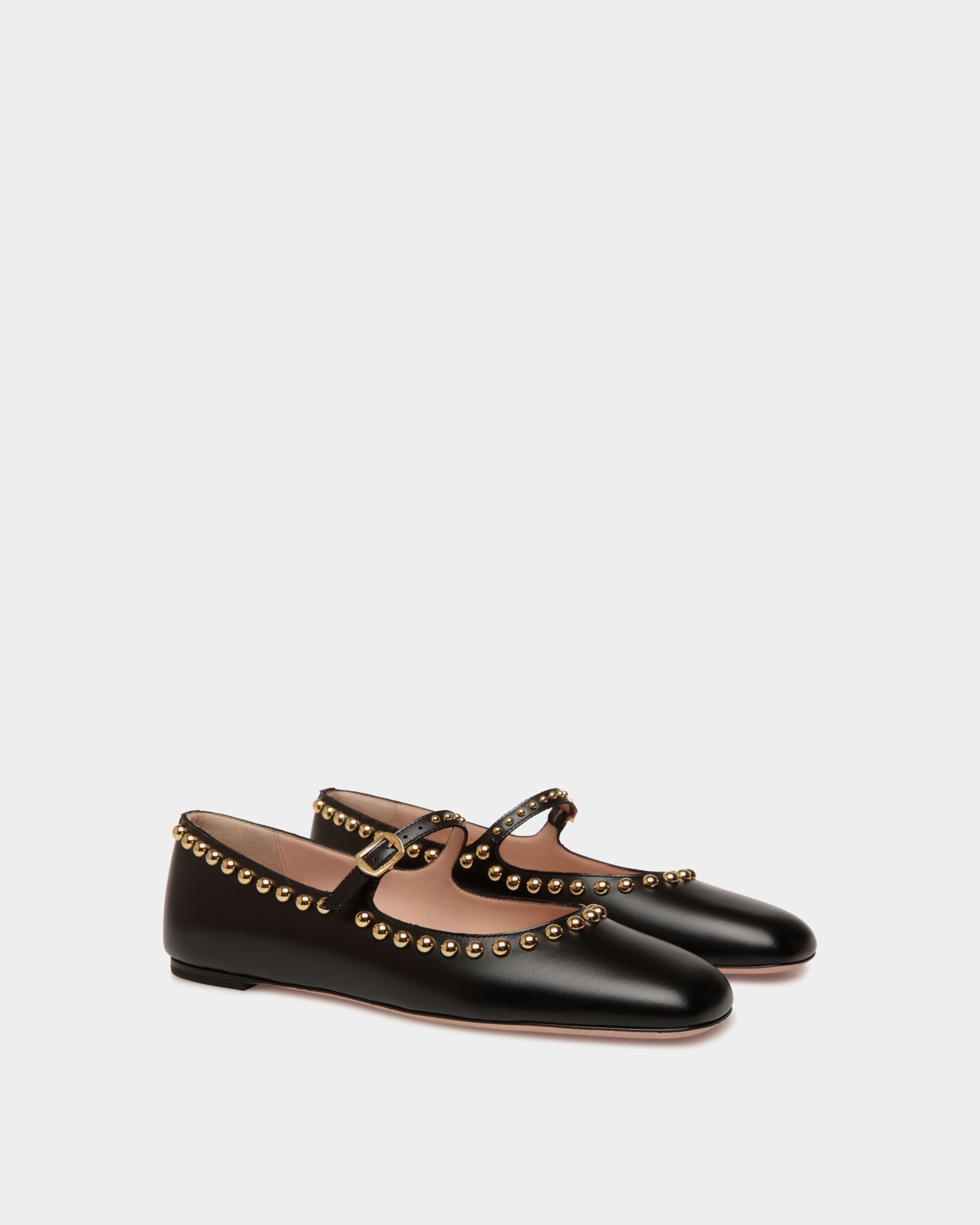 Ballyrina Flat in Black Leather - Women's - Bally - 03