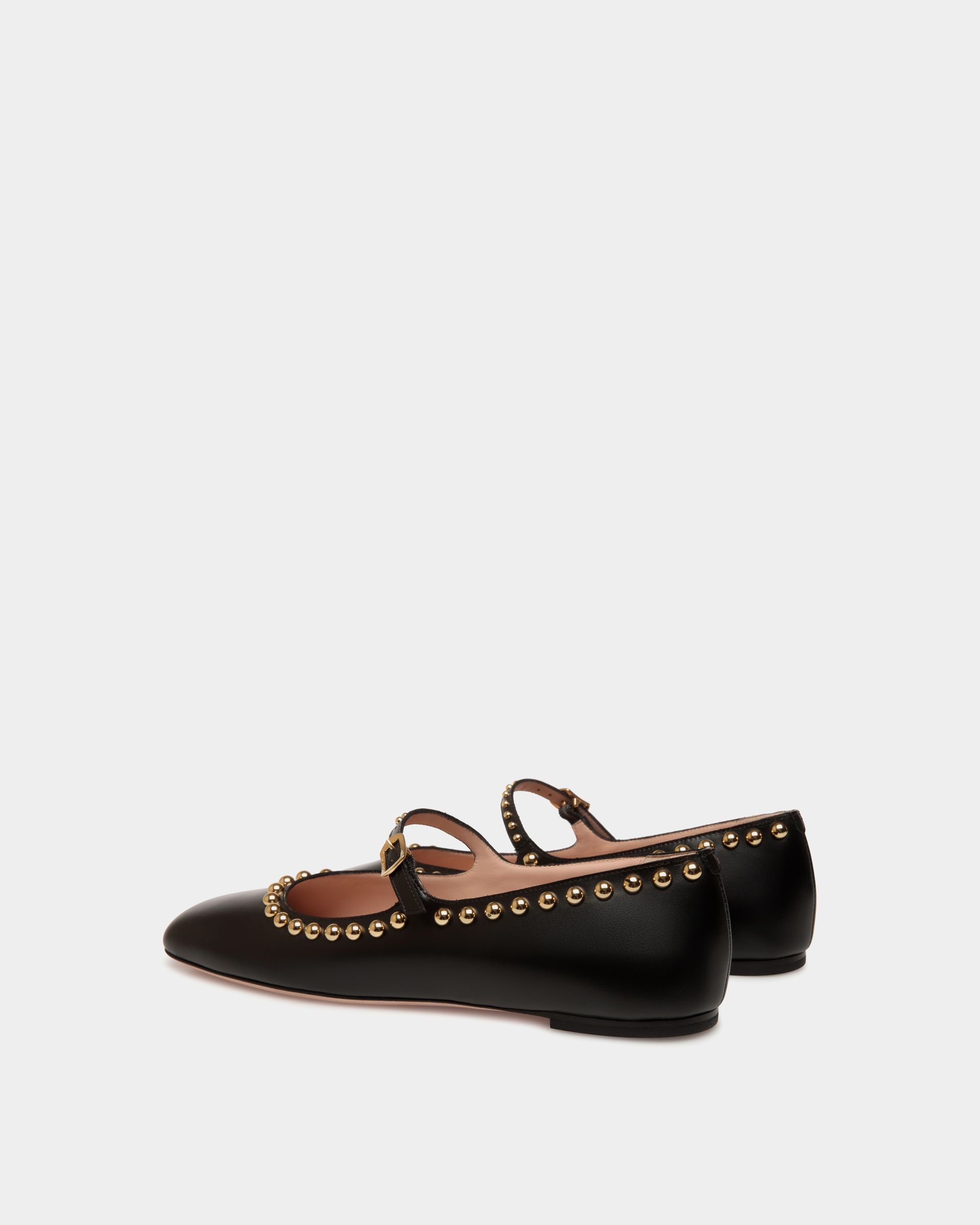 Ballyrina Flat in Black Leather - Women's - Bally - 04