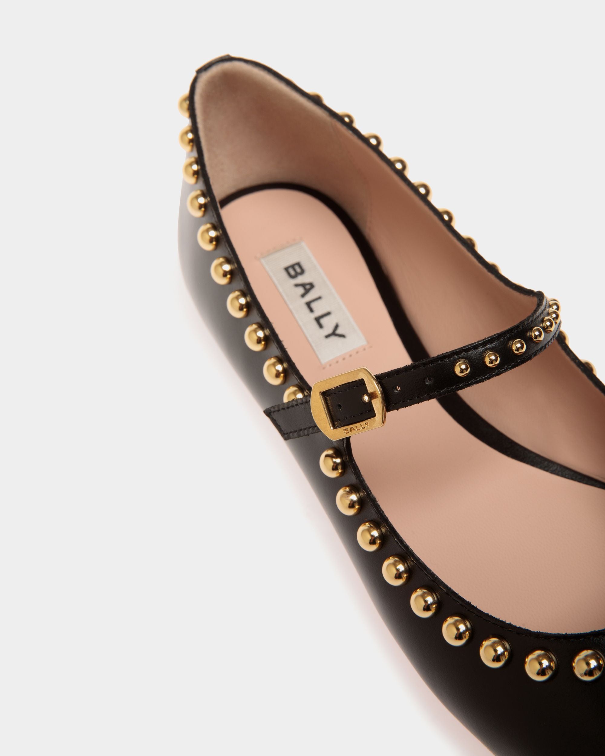 Ballyrina Flat in Black Leather - Women's - Bally - 06