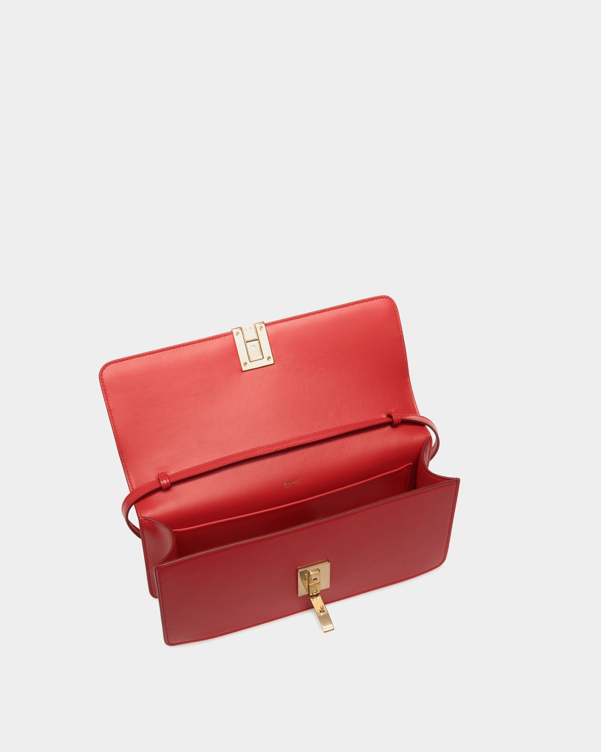 Ollam Top Handle Bag In Red and White Leather - Women's - Bally - 05