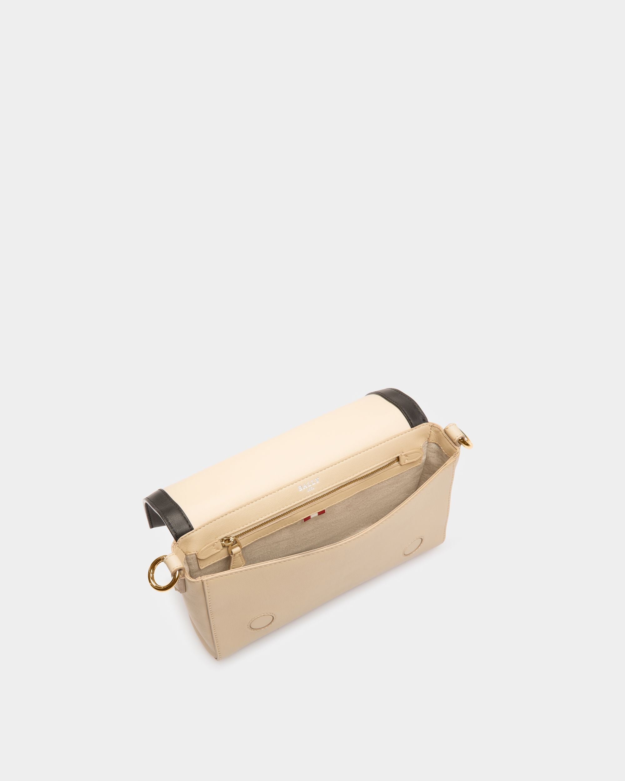 Cybrel Crossbody Bag In Fossil And Black Leather - Women's - Bally - 03