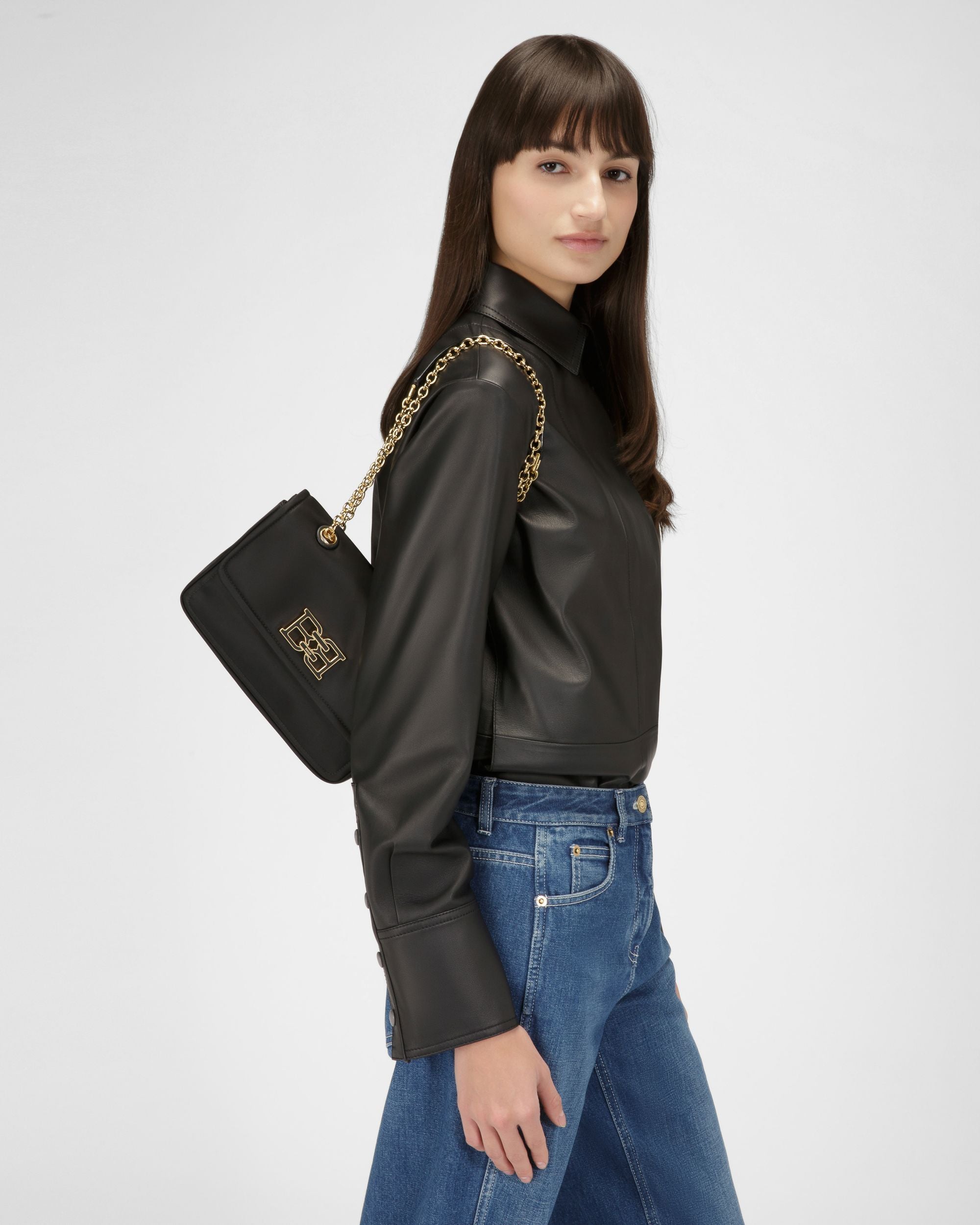 Ehrin Bandolera En Nailon De Color Negro - Mujer - Bally - 02