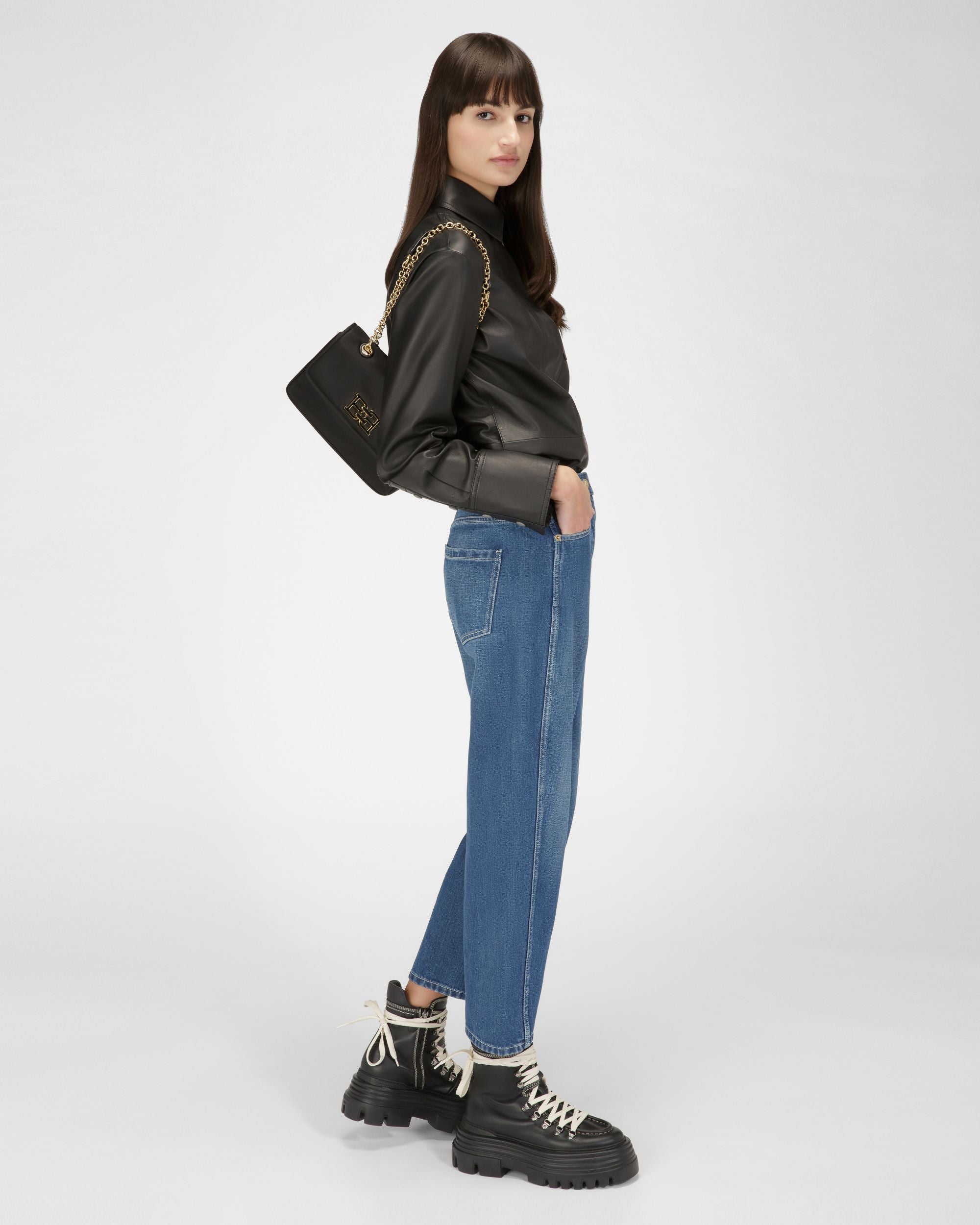Ehrin Bandolera En Nailon De Color Negro - Mujer - Bally - 08