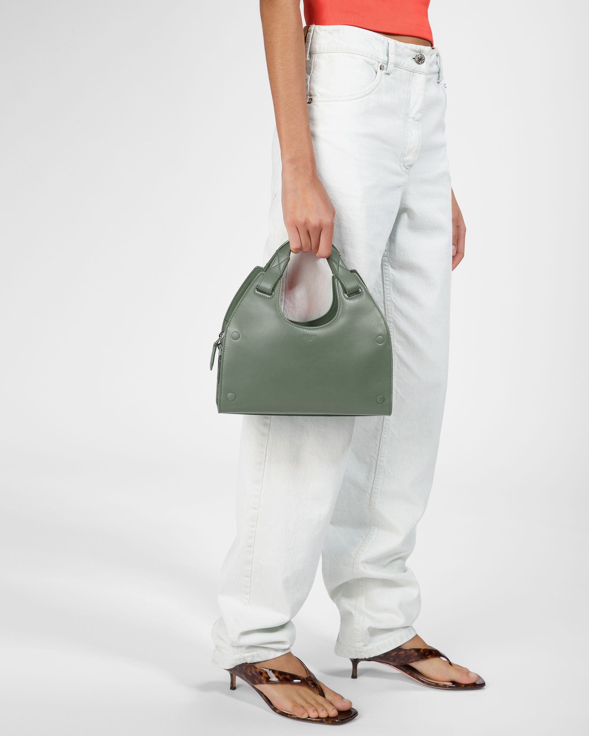 Ahres Small Bolso De Hombro De Piel En Salvia - Mujer - Bally - 03