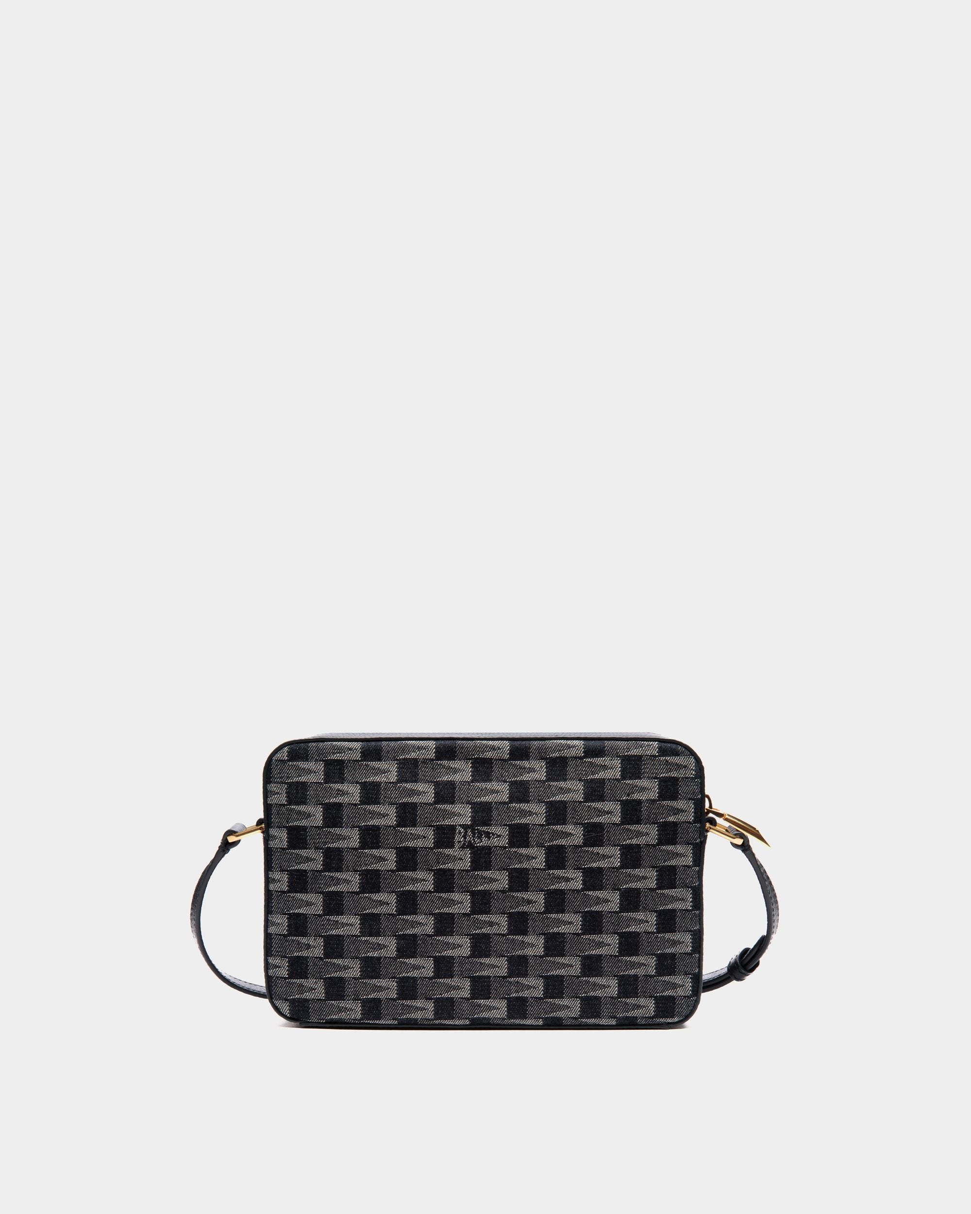 Bar Crossbody Bag in Blue Pennant Motif Denim - Mujer - Bally - 02