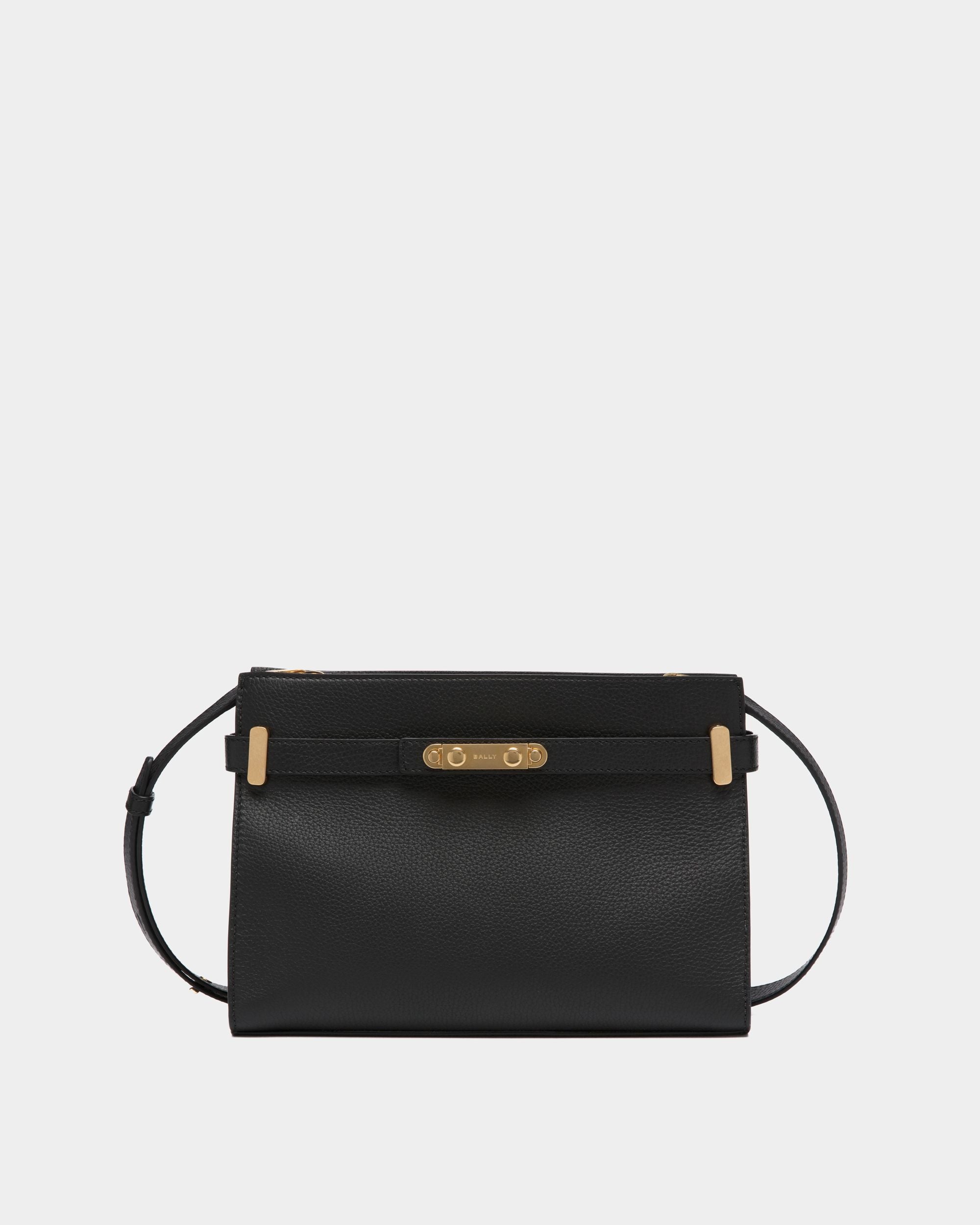 Bolso De Hombro Carriage De Piel Granulada Negra - Mujer - Bally - 01