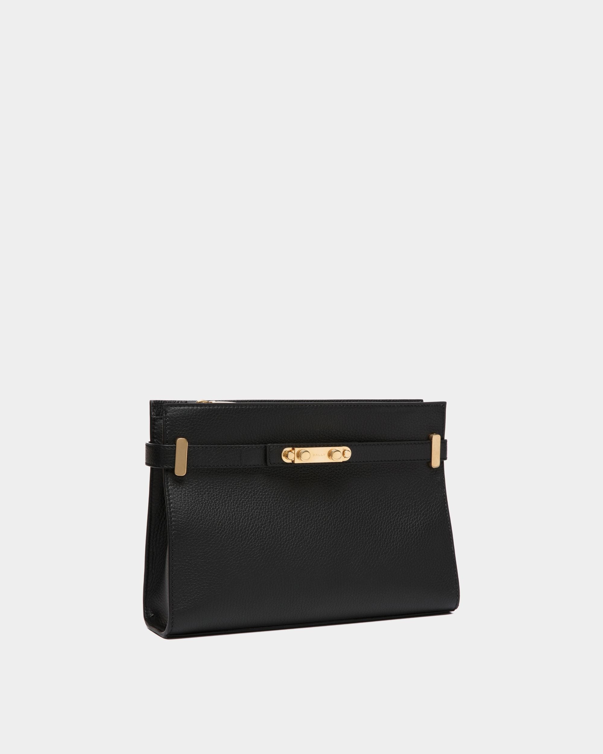 Bolso De Hombro Carriage De Piel Granulada Negra - Mujer - Bally - 04