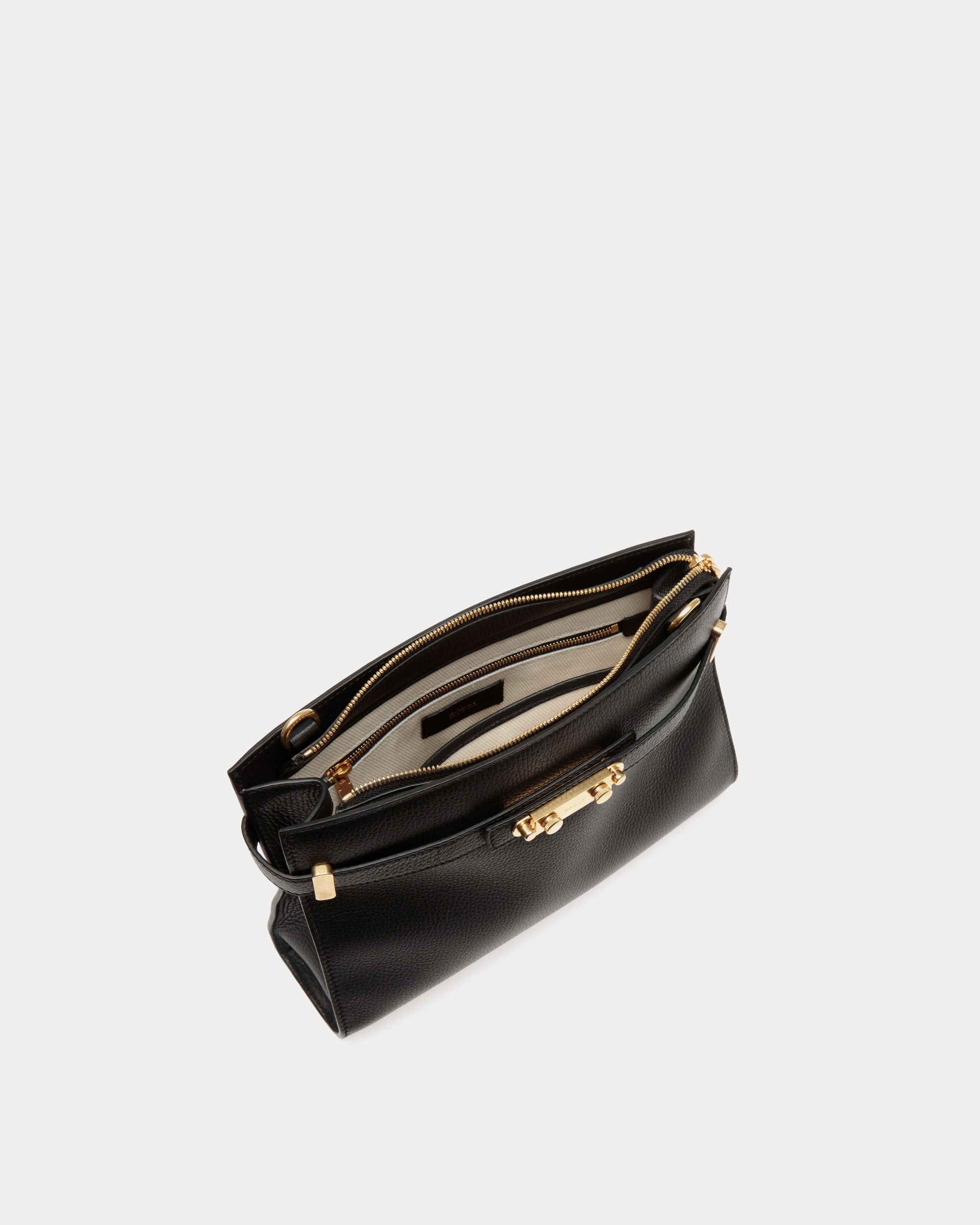 Bolso De Hombro Carriage De Piel Granulada Negra - Mujer - Bally - 05