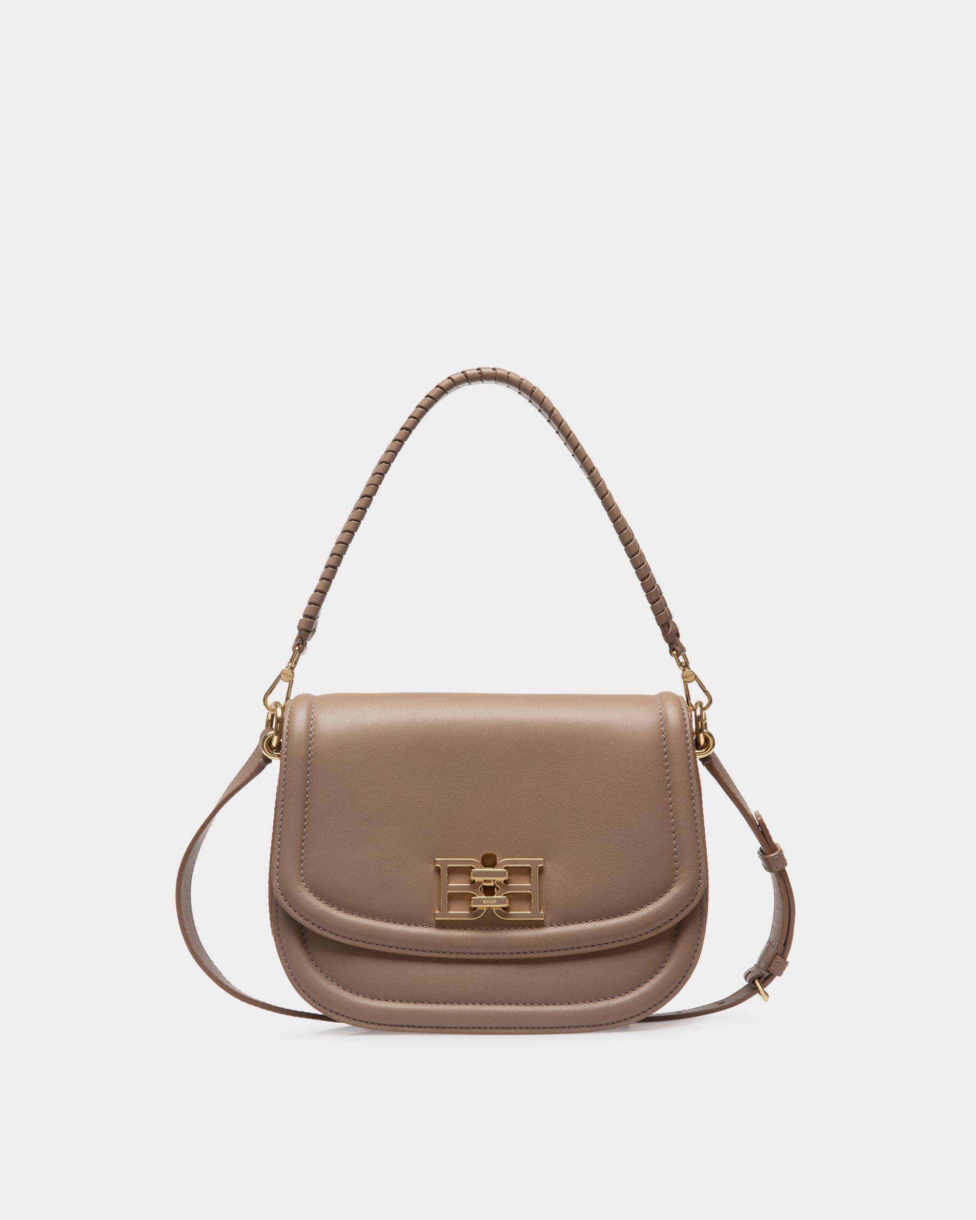 Beckie Leather Cross-Body Bag In Taupe - Women's - Bally - 01