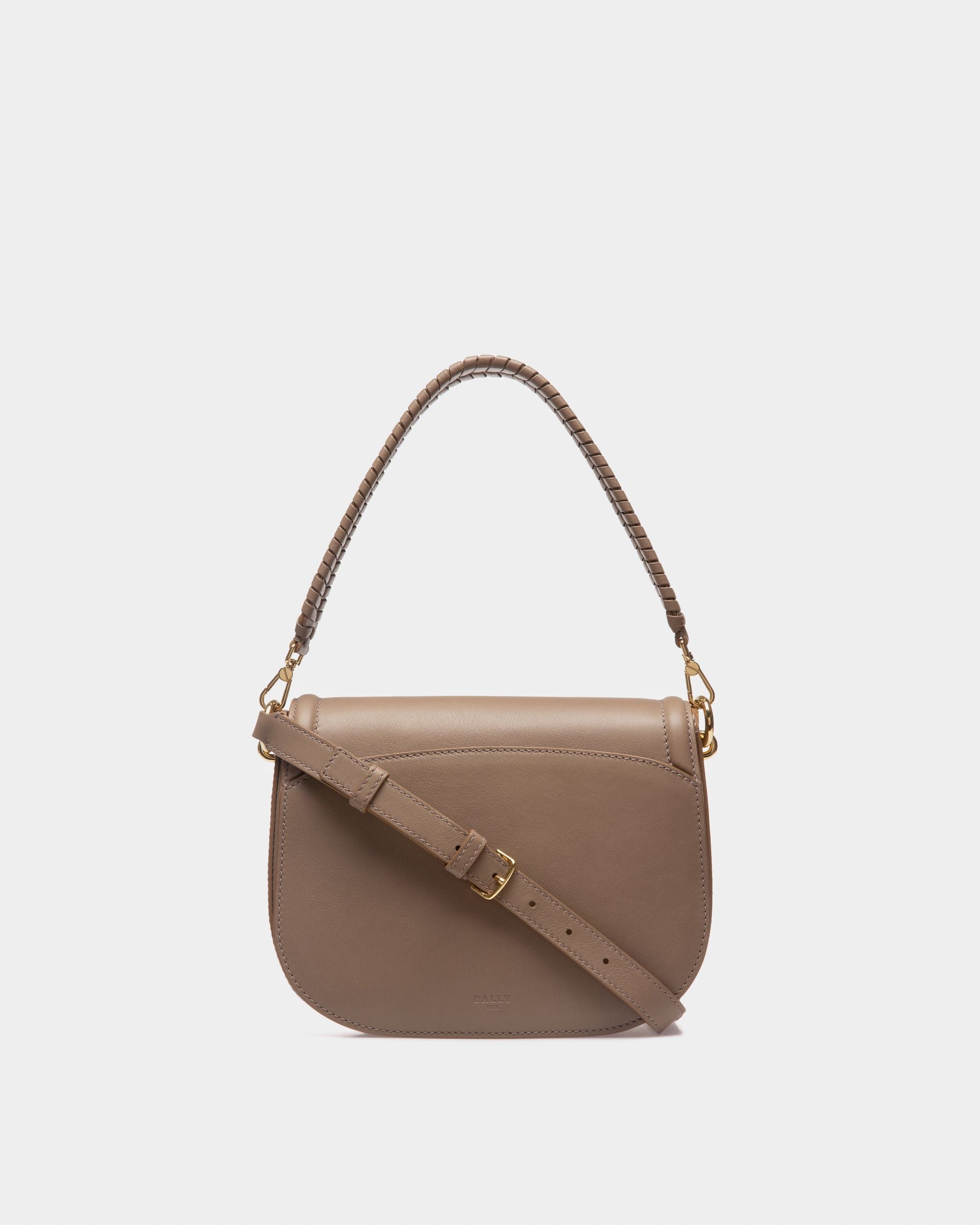 Beckie Leather Cross-Body Bag In Taupe - Women's - Bally - 06