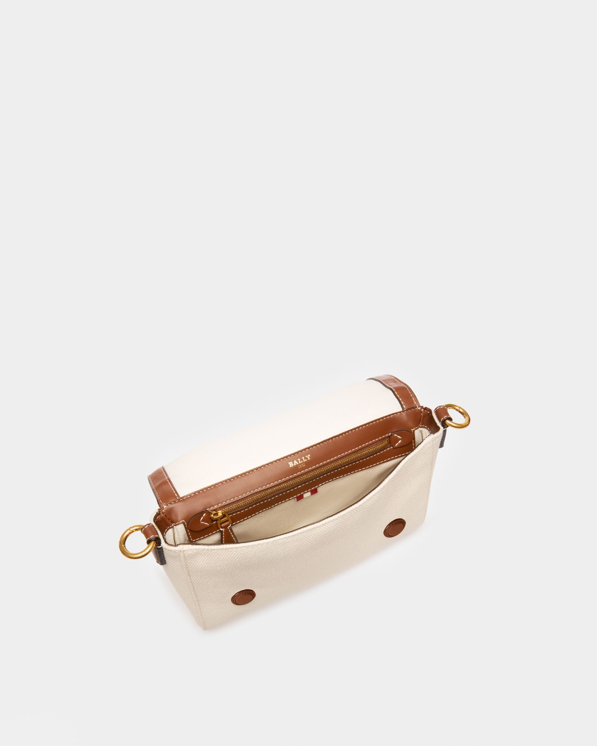 Cybrel Bandolera De Tela Color Natural Y Marrón - Mujer - Bally - 03