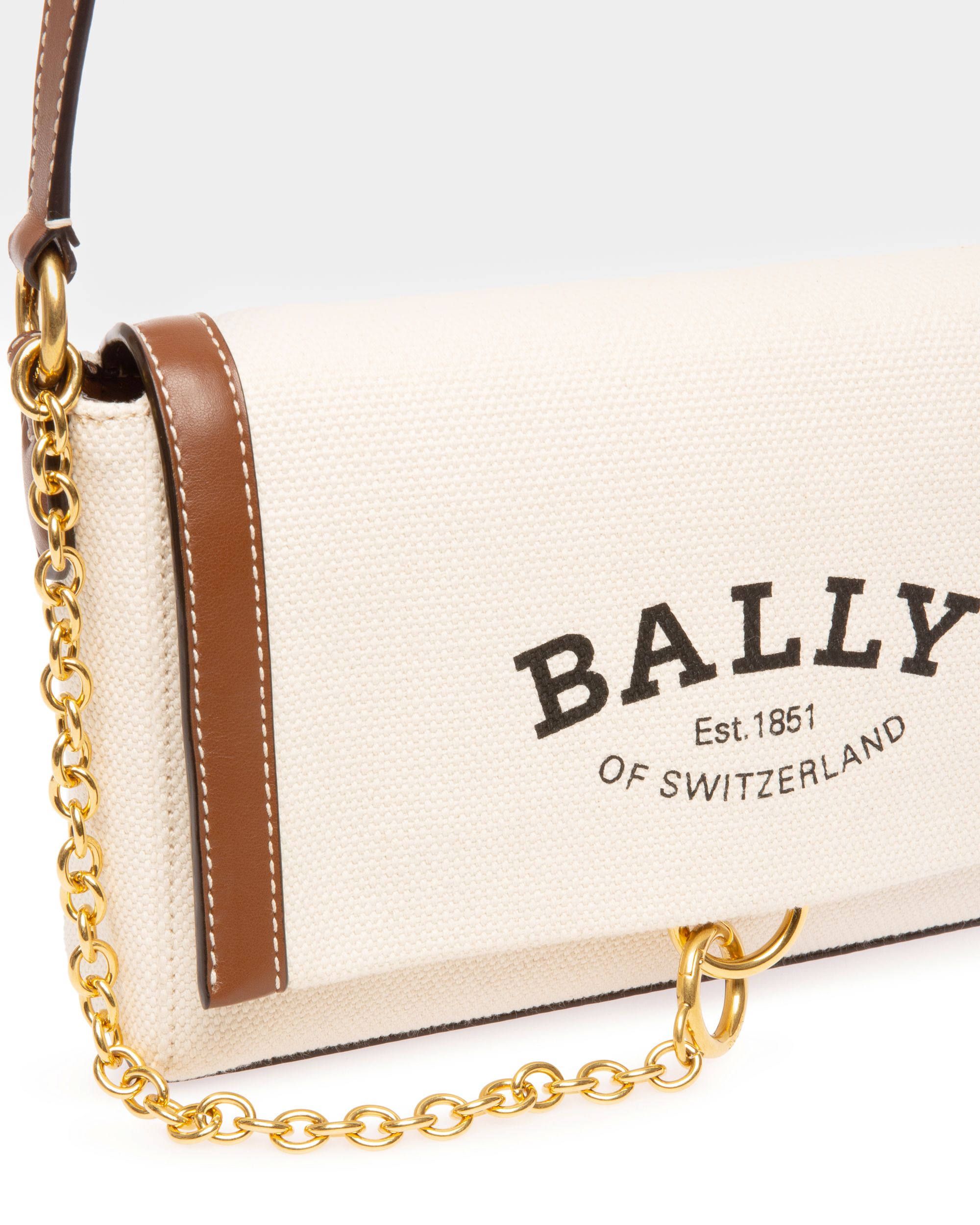 Cybrel Bandolera De Tela Color Natural Y Marrón - Mujer - Bally - 04