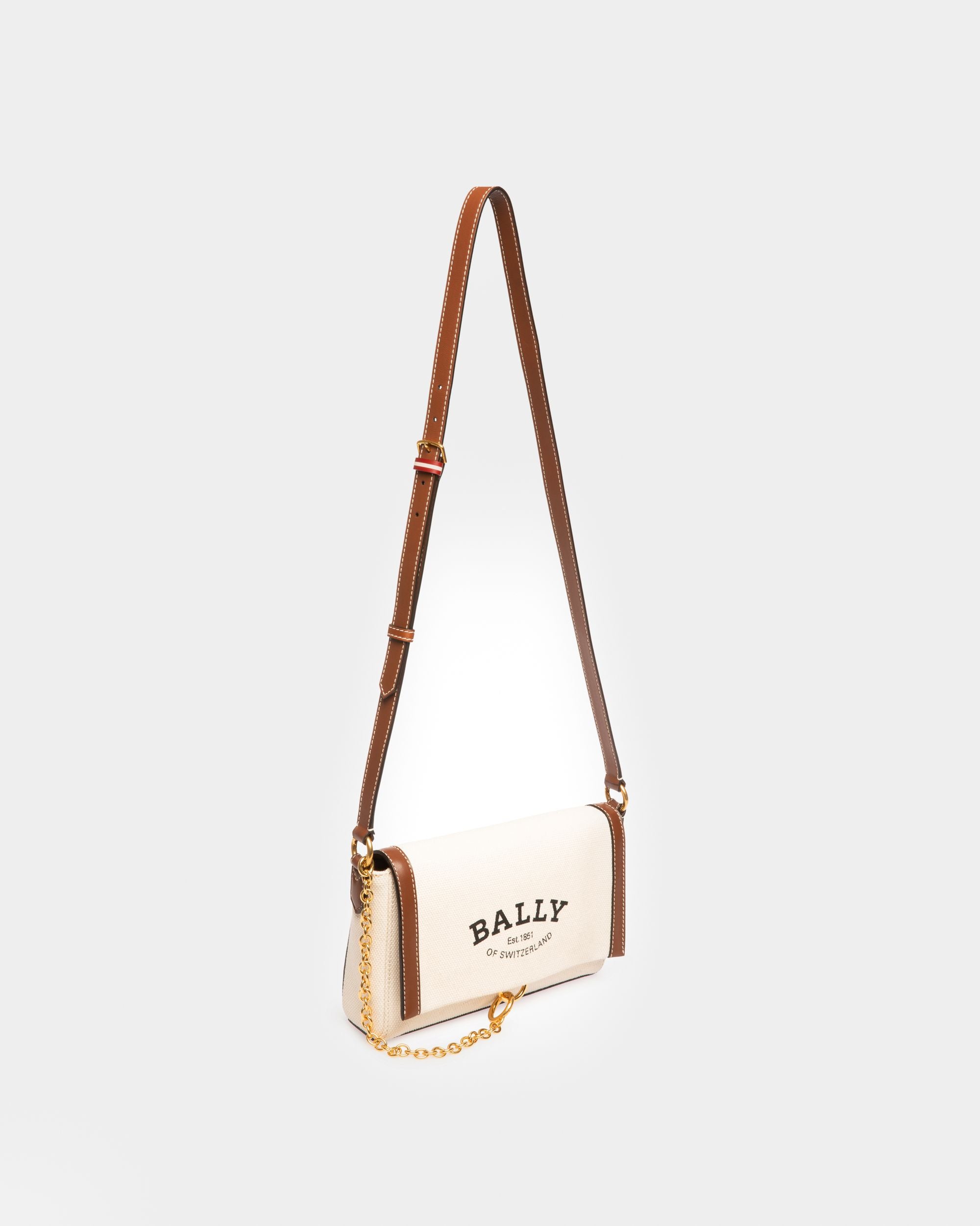 Cybrel Bandolera De Tela Color Natural Y Marrón - Mujer - Bally - 05