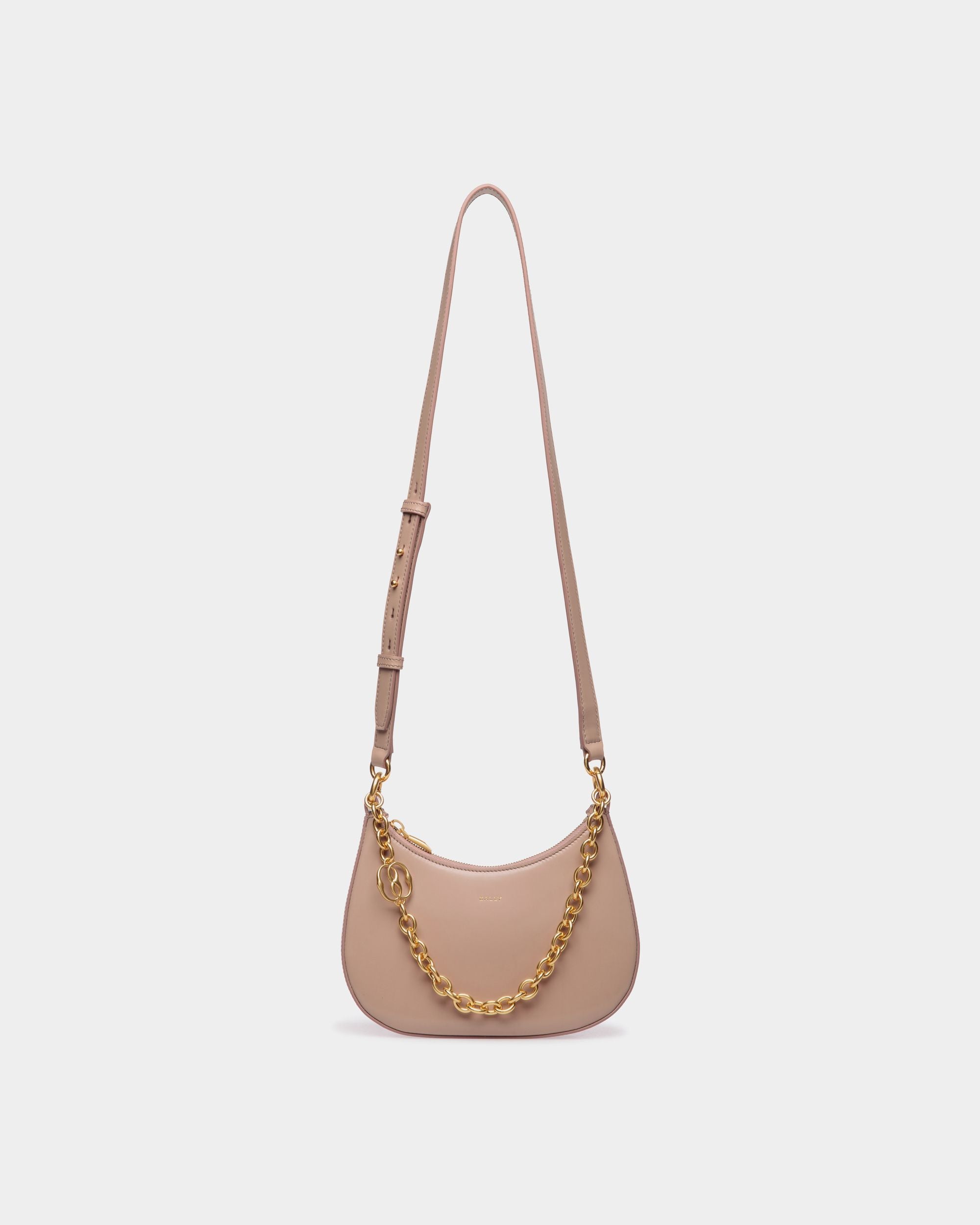 Minibandolera Emblem De Piel Cepillada Light Beige - Mujer - Bally - 01