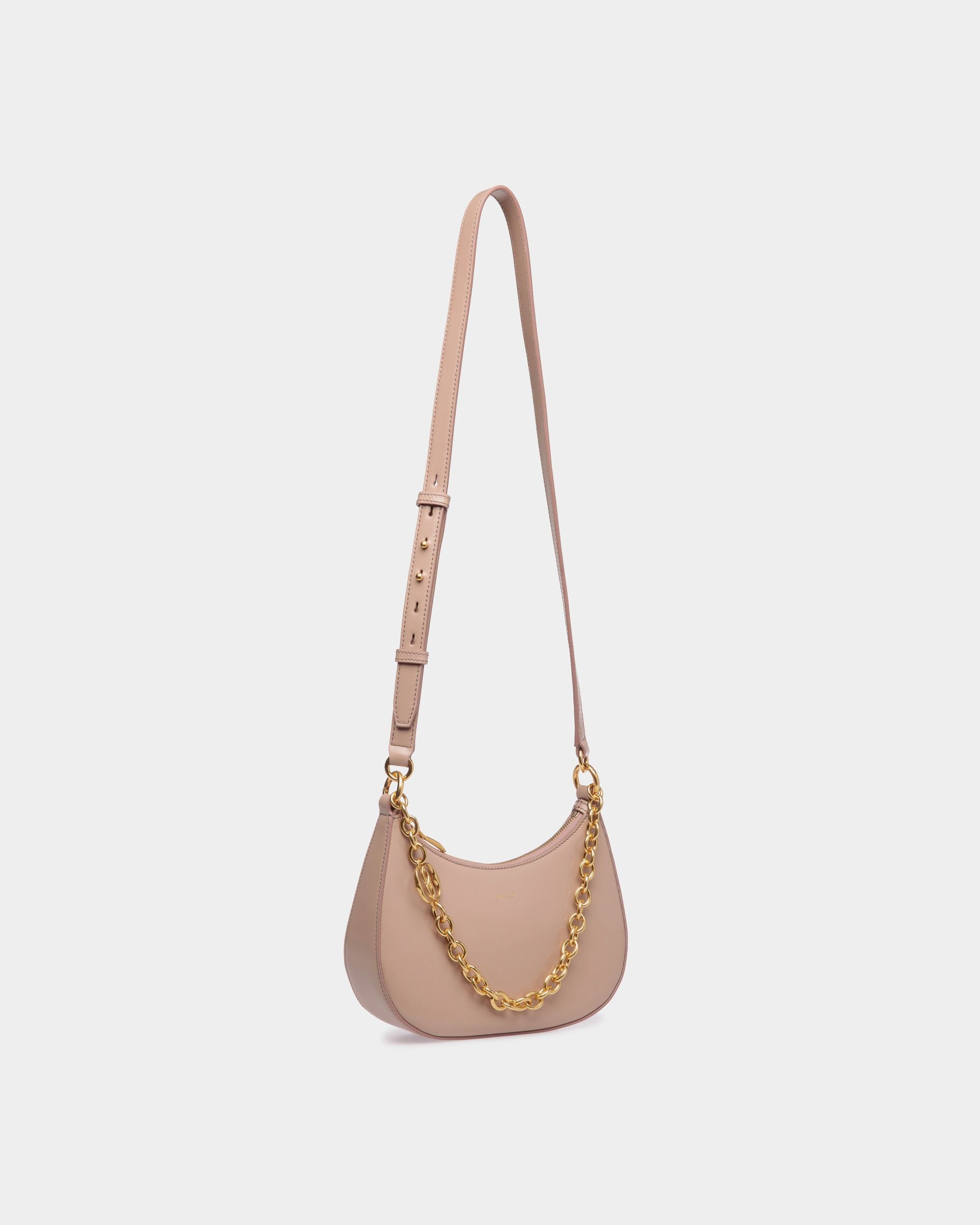 Minibandolera Emblem De Piel Cepillada Light Beige - Mujer - Bally - 03