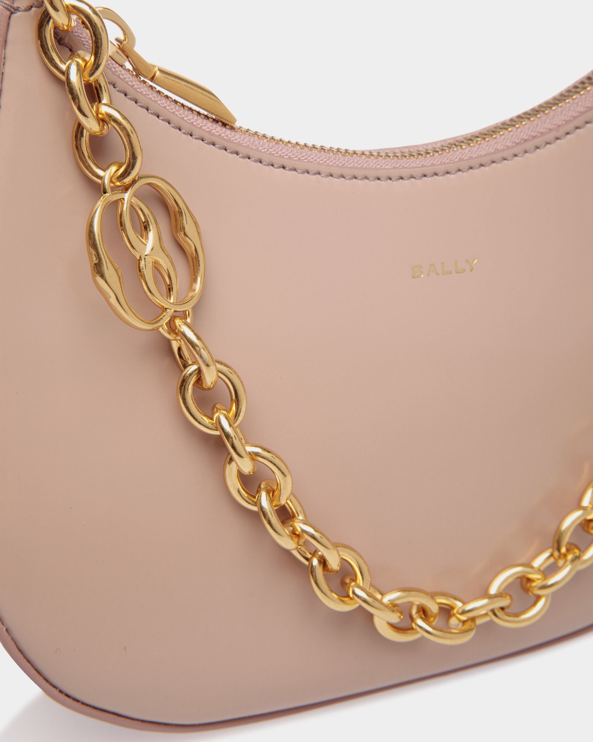 Minibandolera Emblem De Piel Cepillada Light Beige - Mujer - Bally - 04