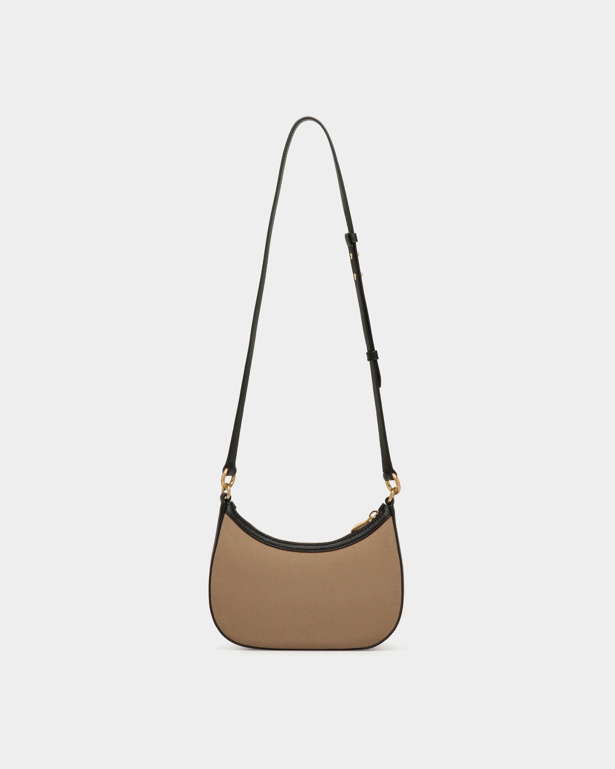 Bar Mini Crossbody Bag In Beige And Black Canvas And Leather - Mujer - Bally - 02