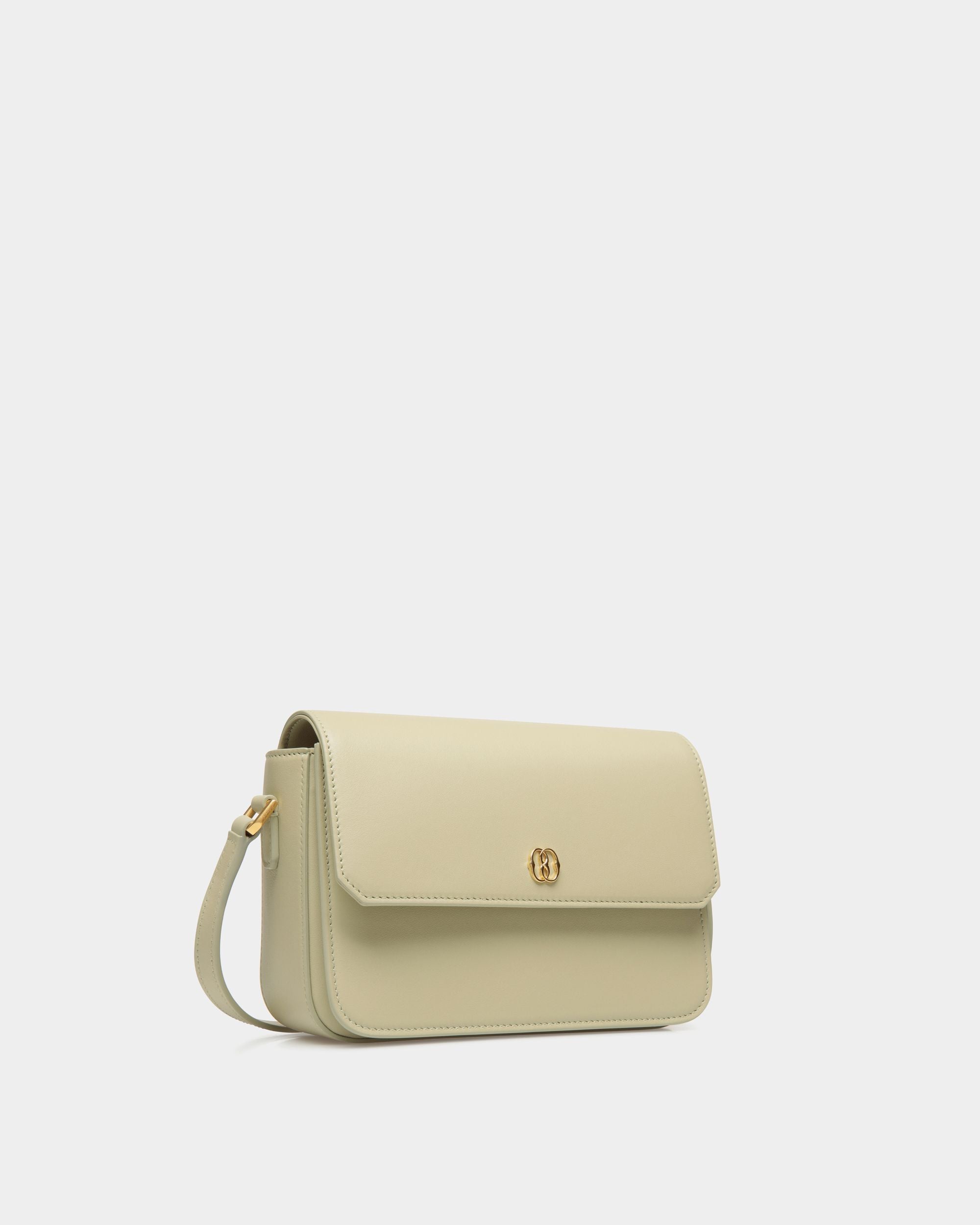 Emblem Small Crossbody Bag In Light Green Leather - Women's - Bally - 04