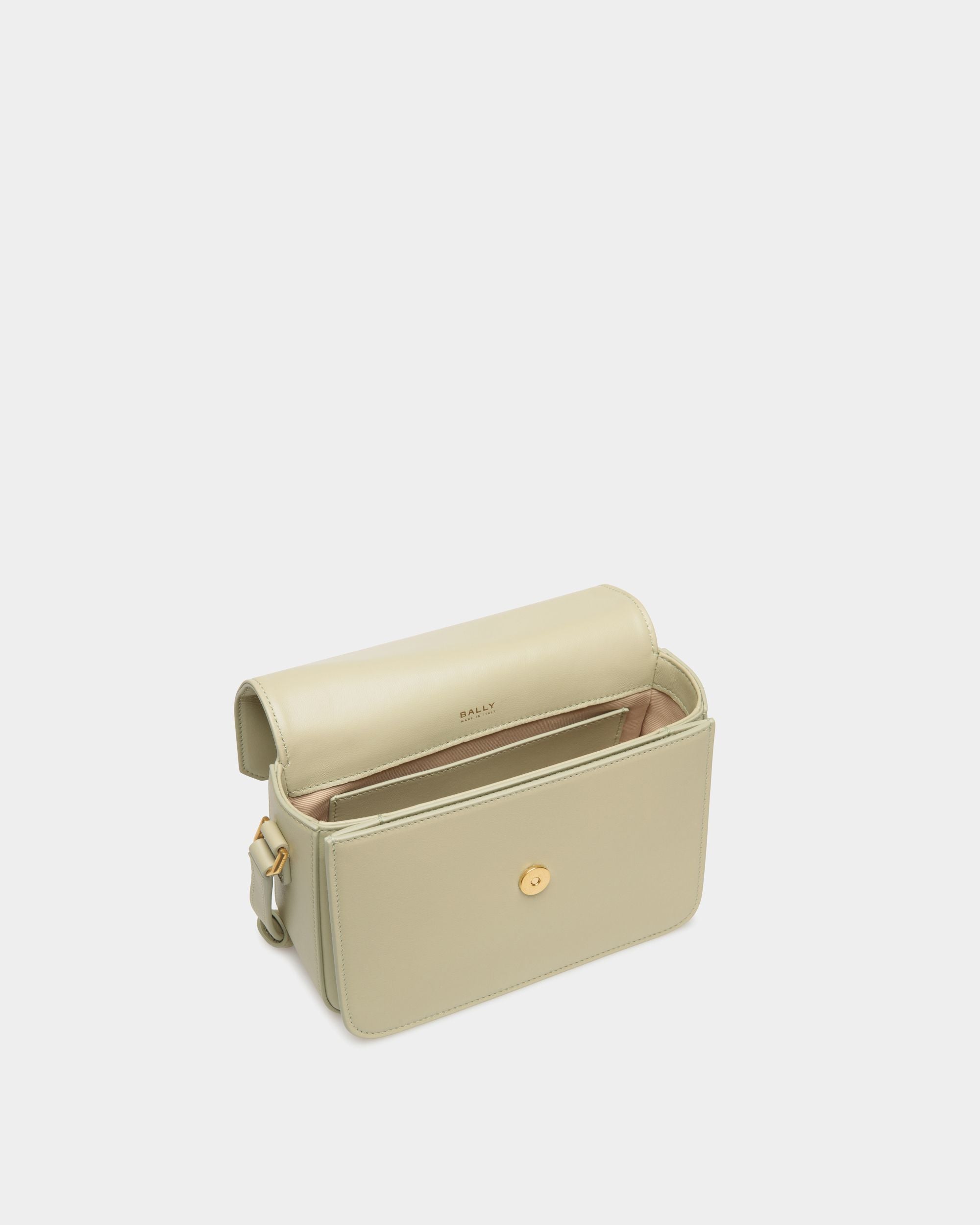Emblem Small Crossbody Bag In Light Green Leather - Women's - Bally - 05