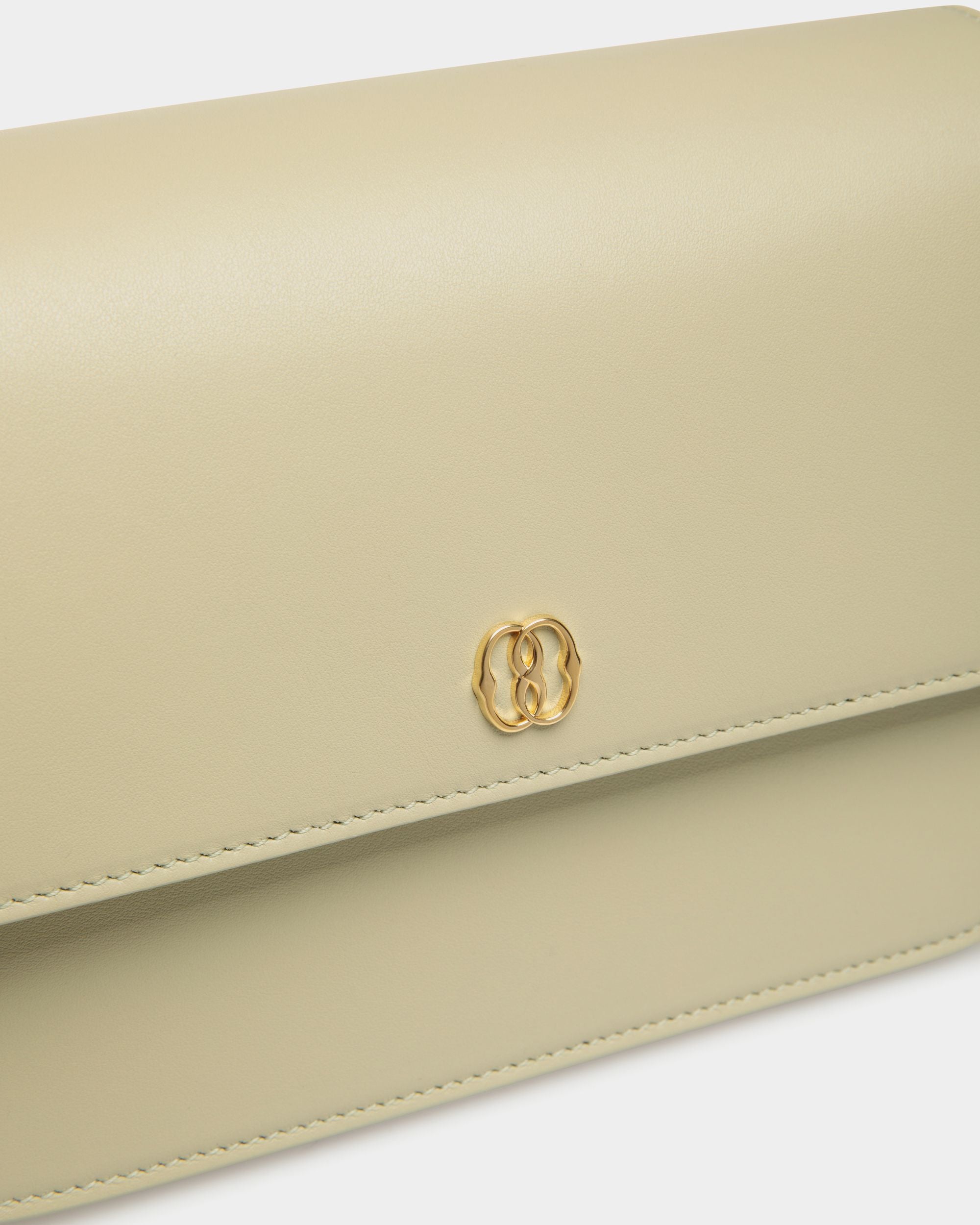 Emblem Small Crossbody Bag In Light Green Leather - Women's - Bally - 06