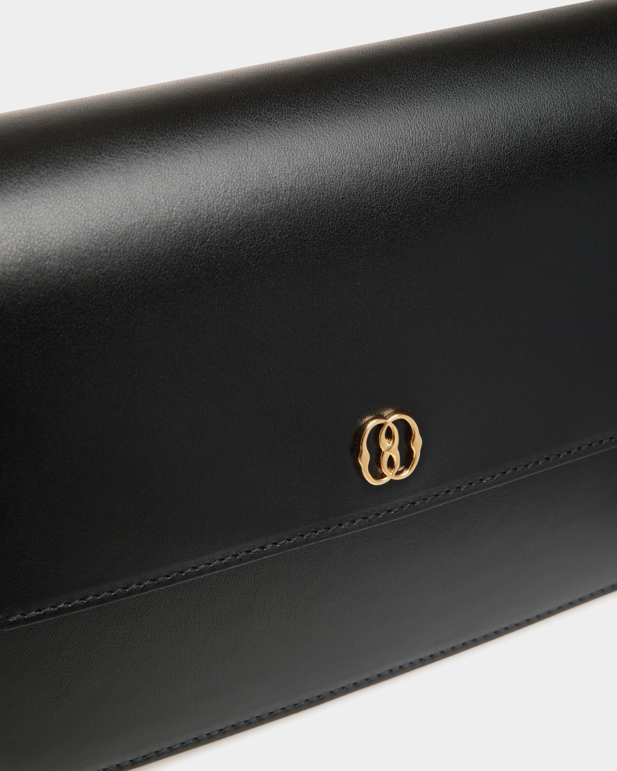 Emblem Small Crossbody Bag In Black Leather - Women's - Bally - 05