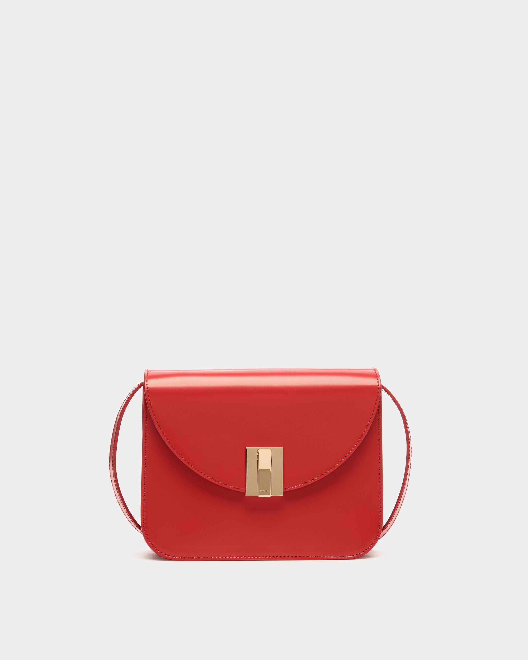 Ollam Crossbody Bag in Red Leather - Women's - Bally - 01