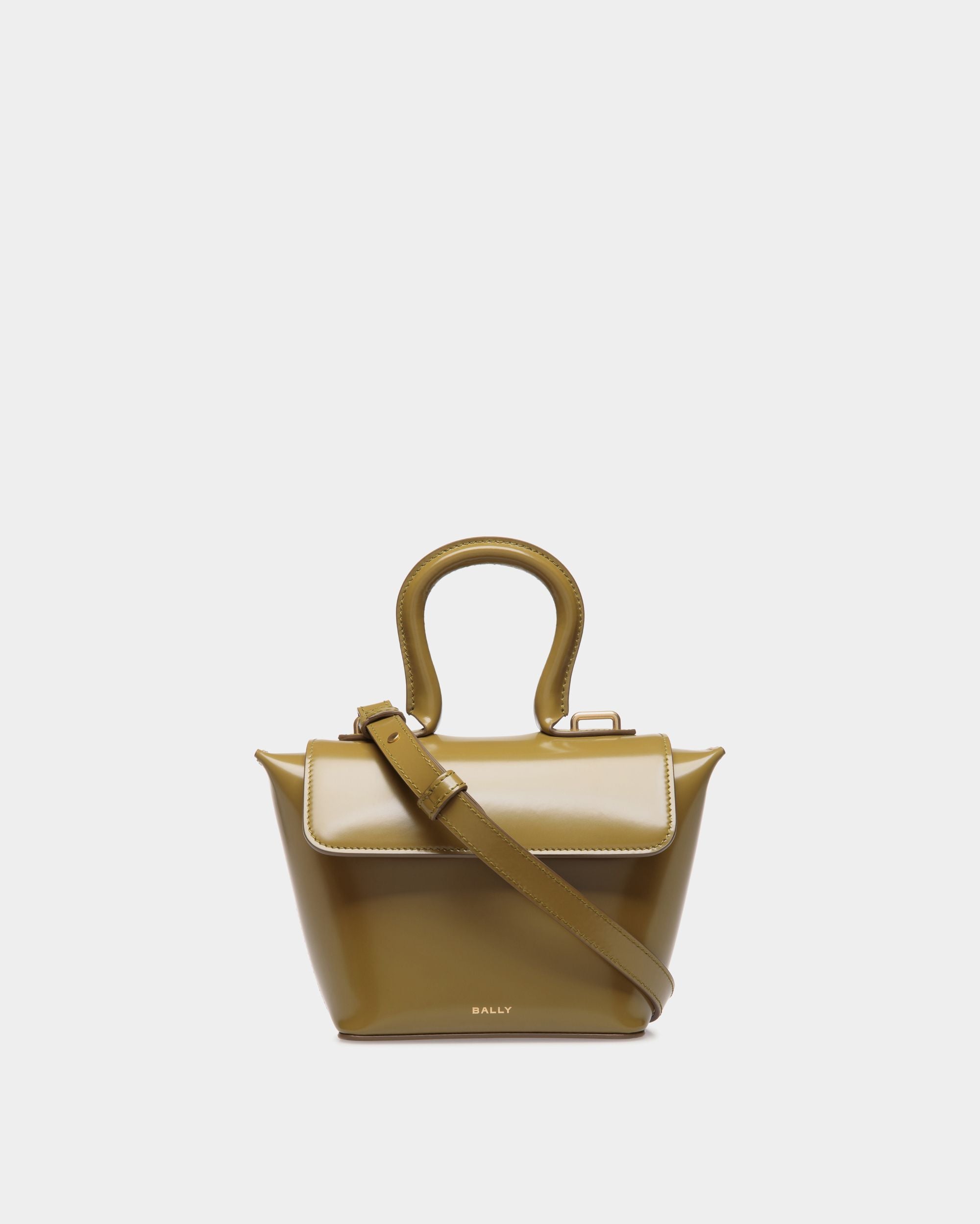 Minibolso Belle De Piel Cepillada Olive Green - Mujer - Bally - 01
