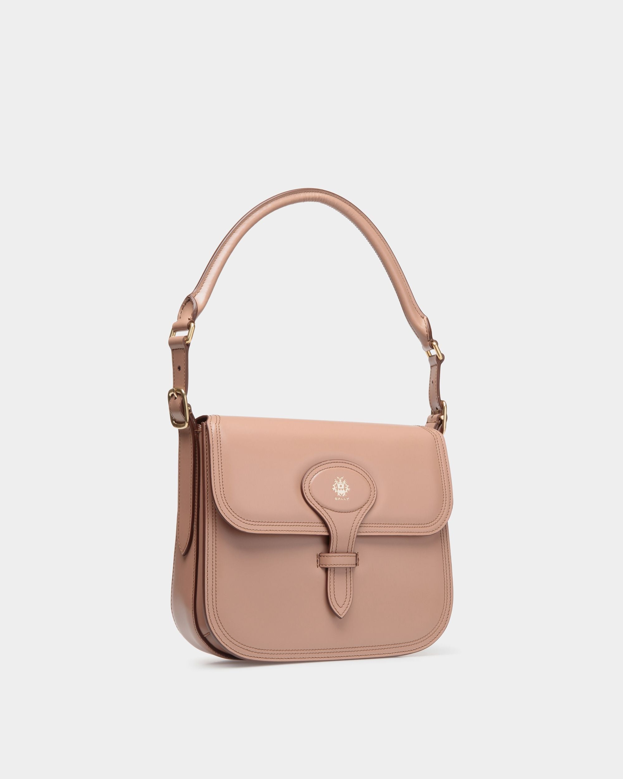 Bandolera Beckett De Piel Cepillada Praline Beige - Mujer - Bally - 04