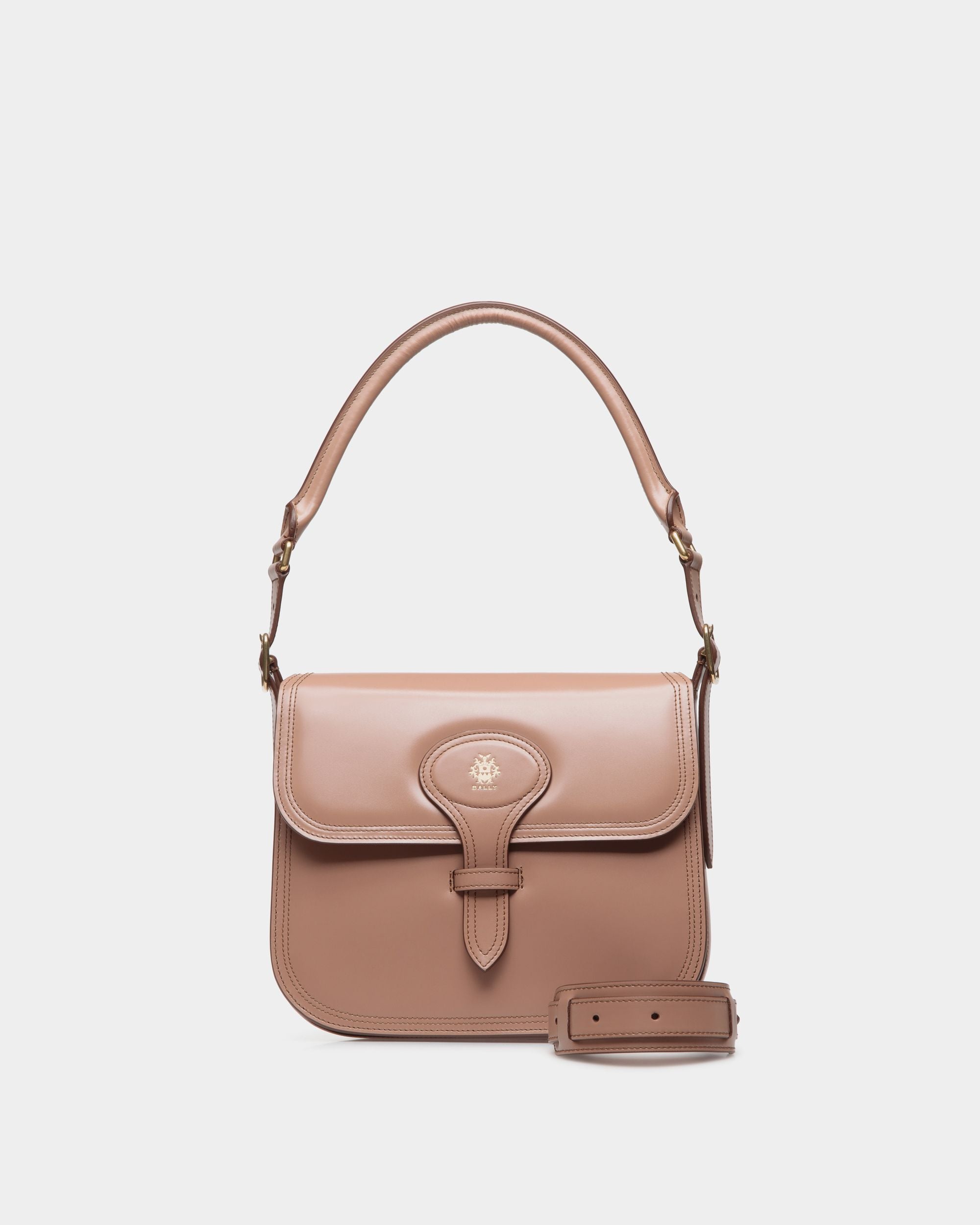 Bandolera Beckett De Piel Cepillada Praline Beige - Mujer - Bally - 07