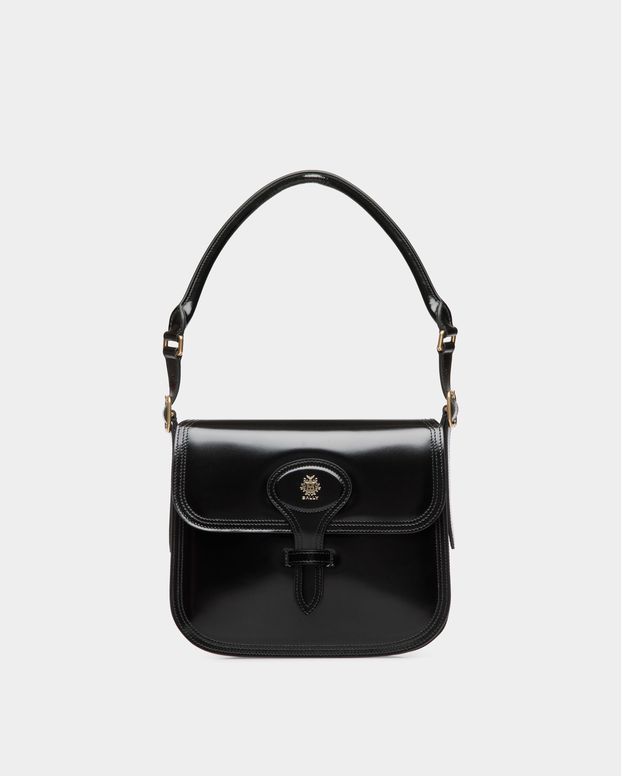 Bandolera Beckett De Piel Cepillada Negra - Mujer - Bally - 01