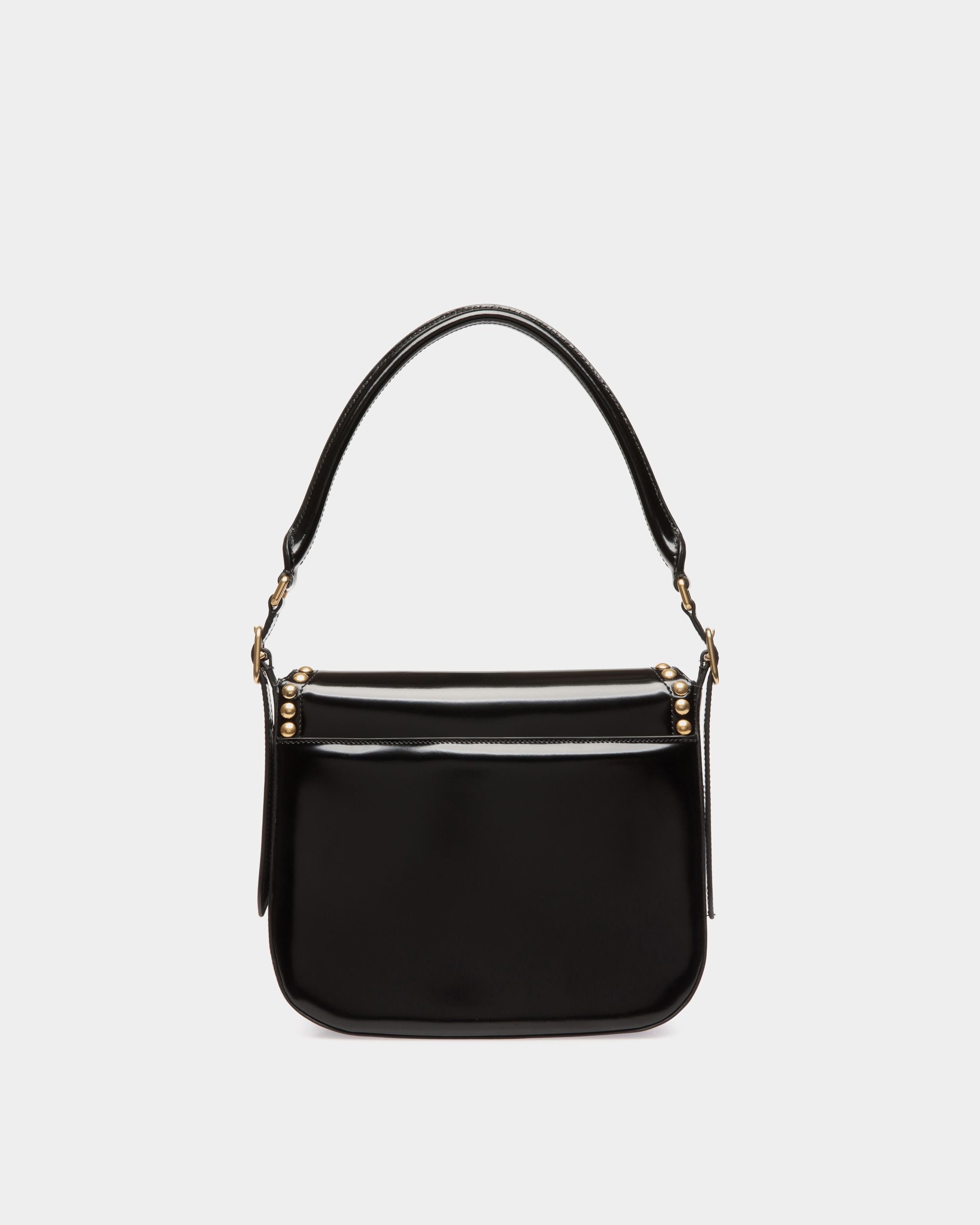 Beckett Crossbody Bag in Black Leather With Studs - Women's - Bally - 03