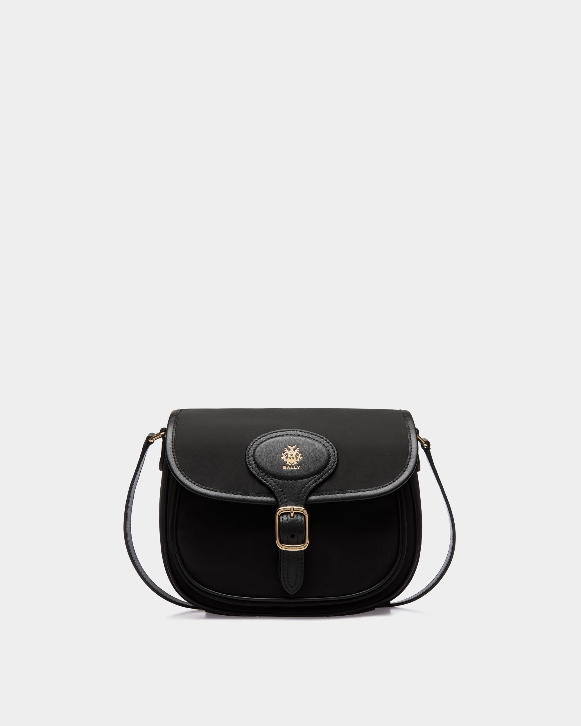 Bandolera B-Light Pequeña De Nailon Y Piel Negra - Mujer - Bally - 01
