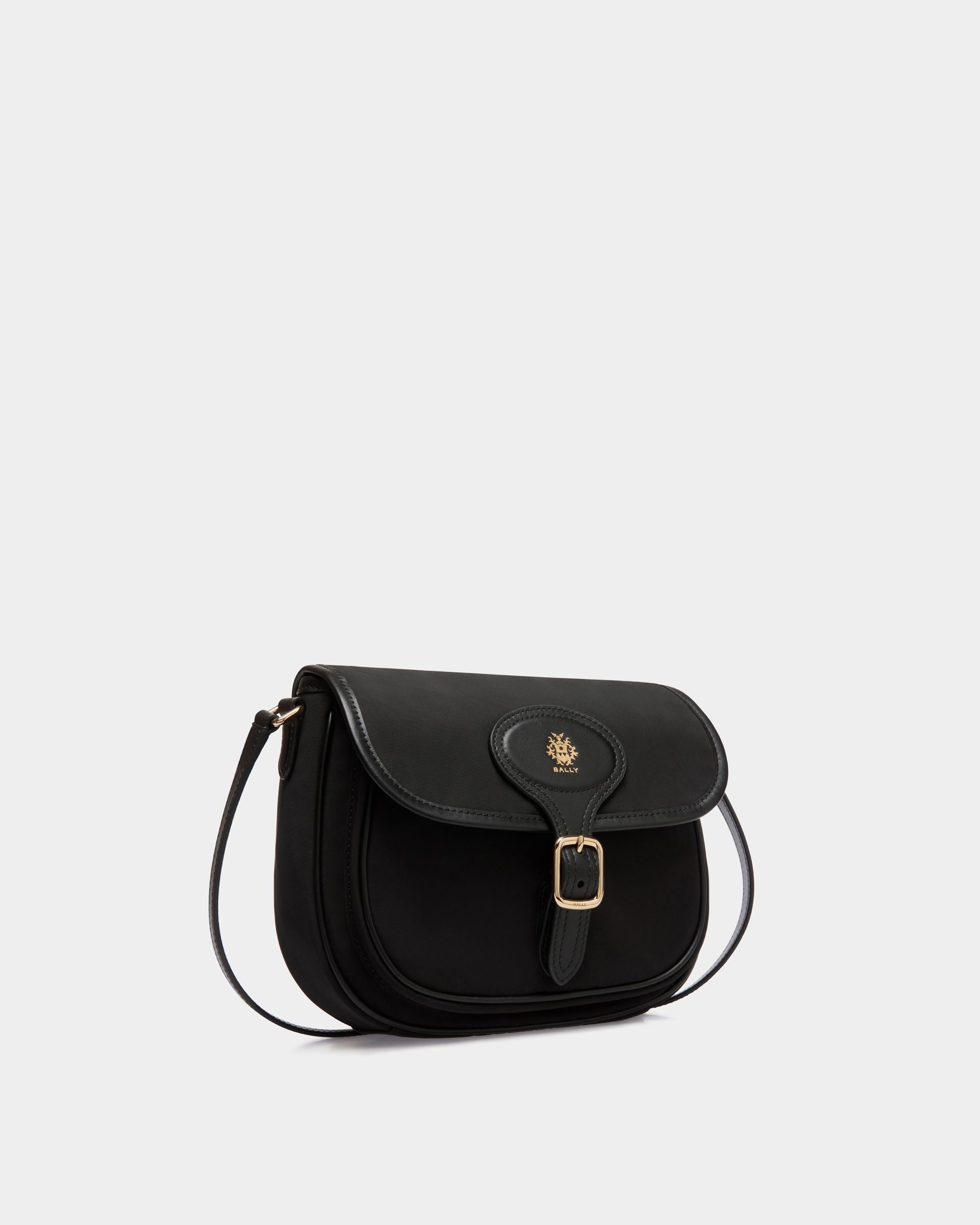 Bandolera B-Light Pequeña De Nailon Y Piel Negra - Mujer - Bally - 03