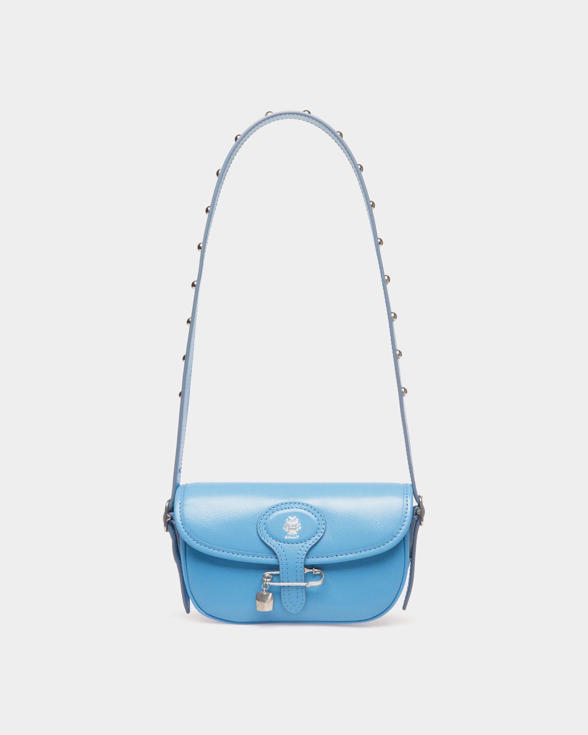 Beckett Minibag in Blue Leather With a Bally Pin - Women's - Bally - 01