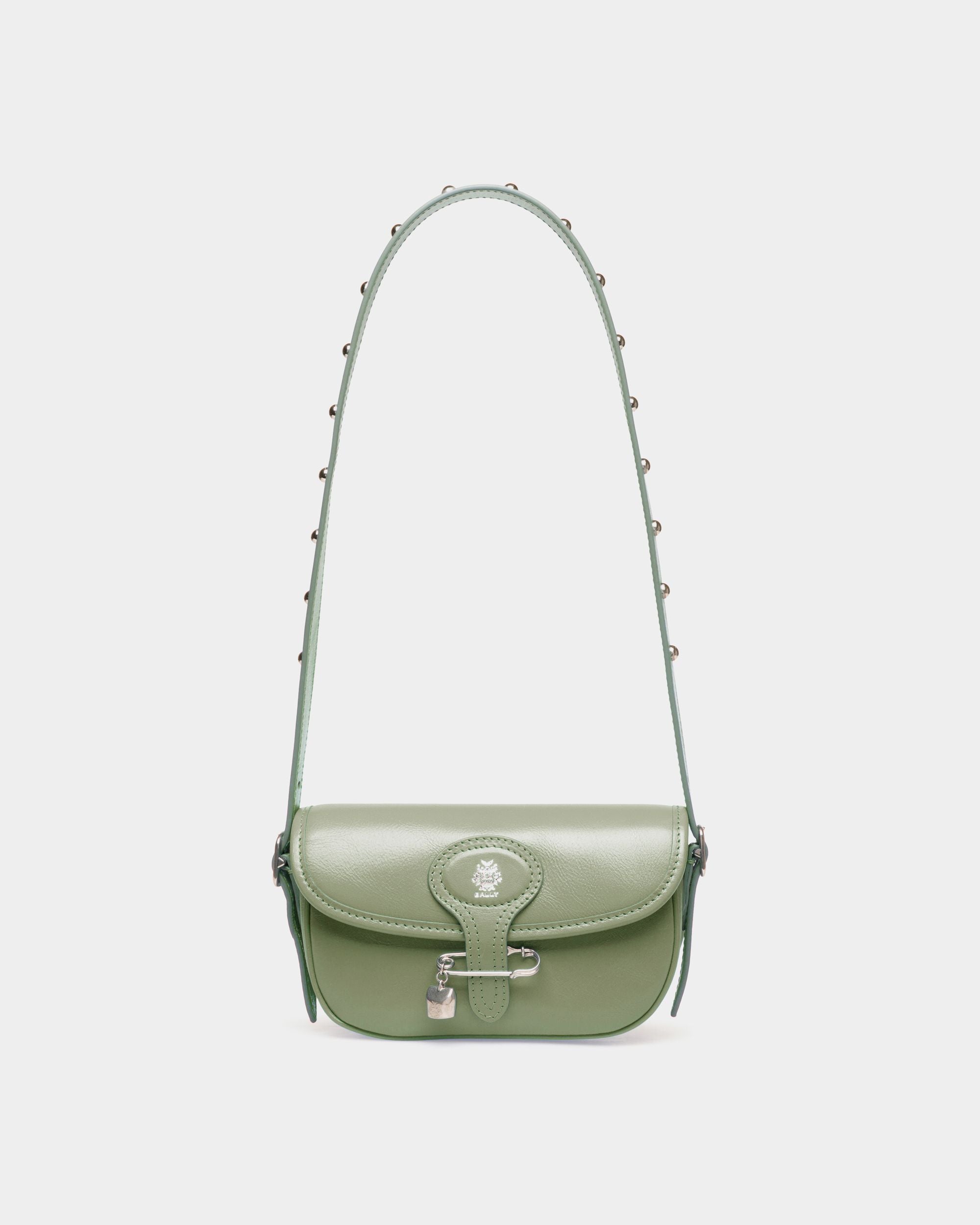 Beckett Minibag in Olive Green Leather With a Bally Pin - Women's - Bally - 01