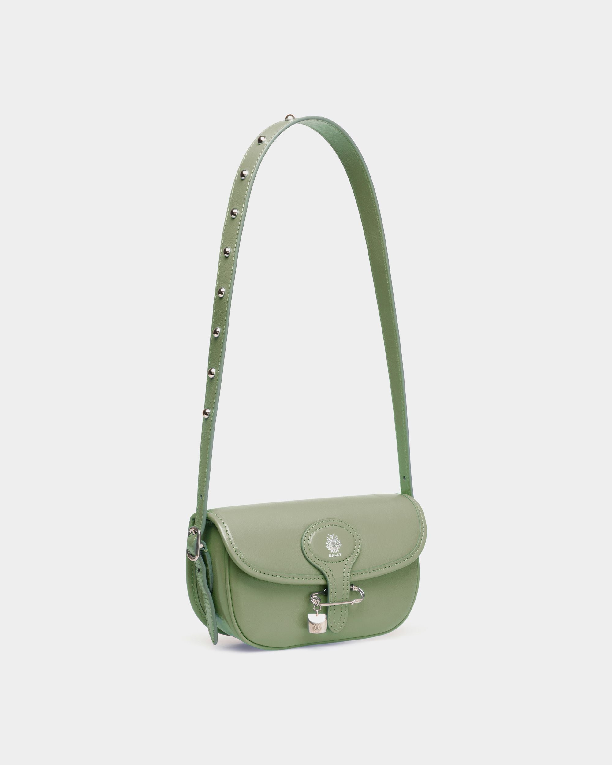 Beckett Minibag in Olive Green Leather With a Bally Pin - Women's - Bally - 04