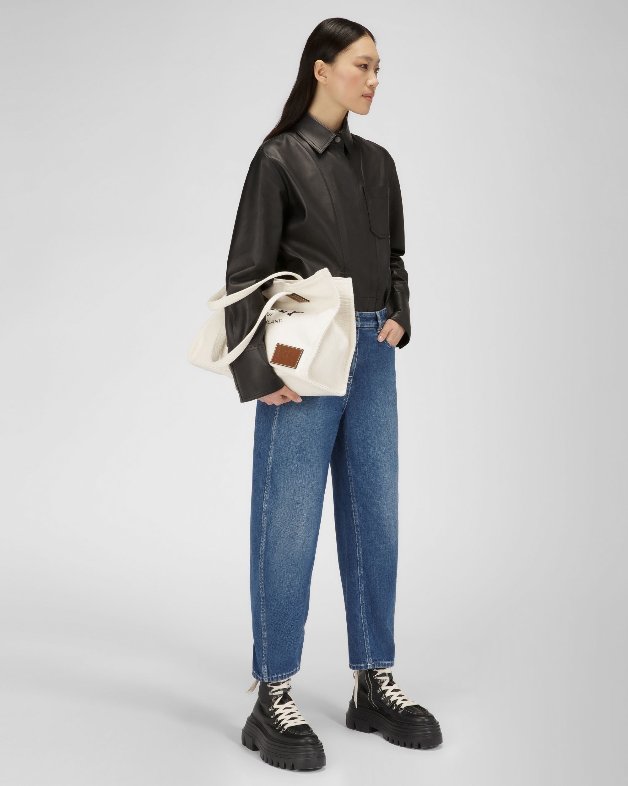 Crystalia Fabric Tote In Natural - Women's - Bally - 06