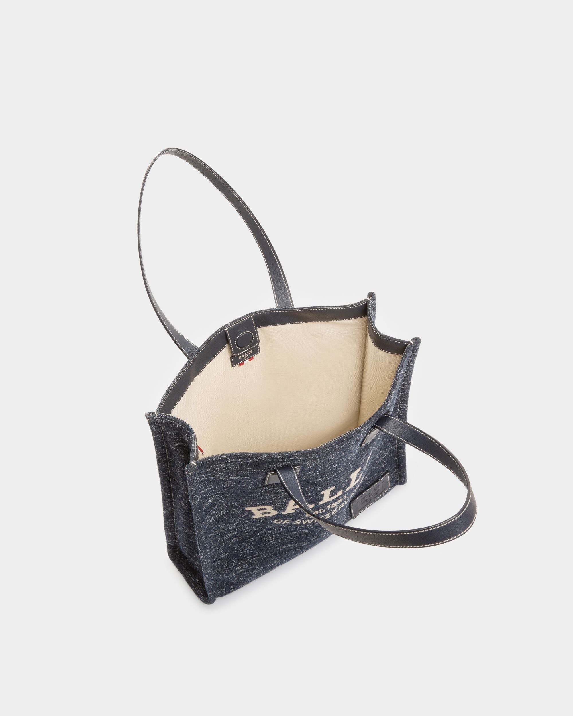 Crystalia Fabric Tote In Navy - Women's - Bally - 04