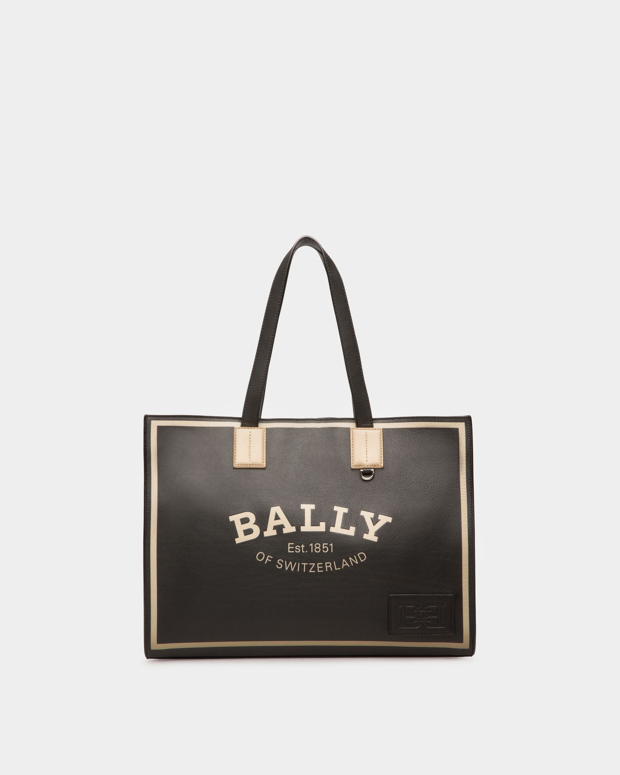 Crystalia Leather Tote In Black - Women's - Bally - 01