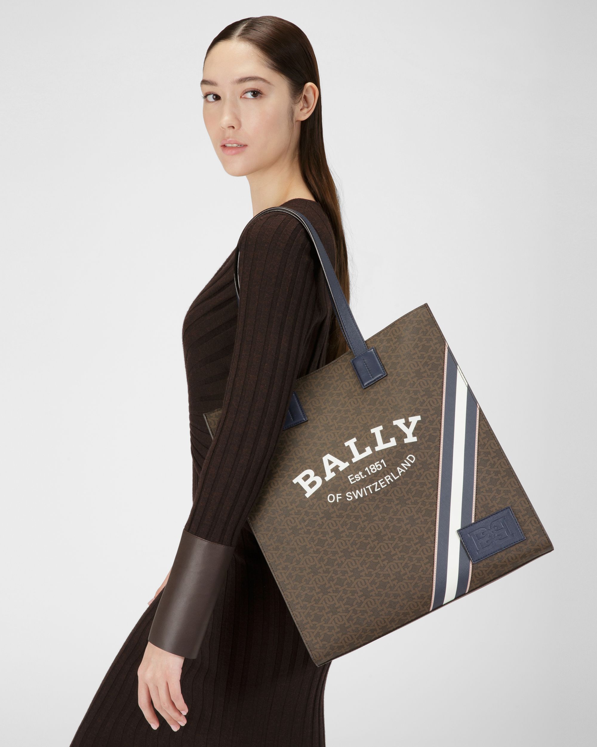 Crystalia Bolso Tote En Tpu De Color Marrón - Mujer - Bally - 02