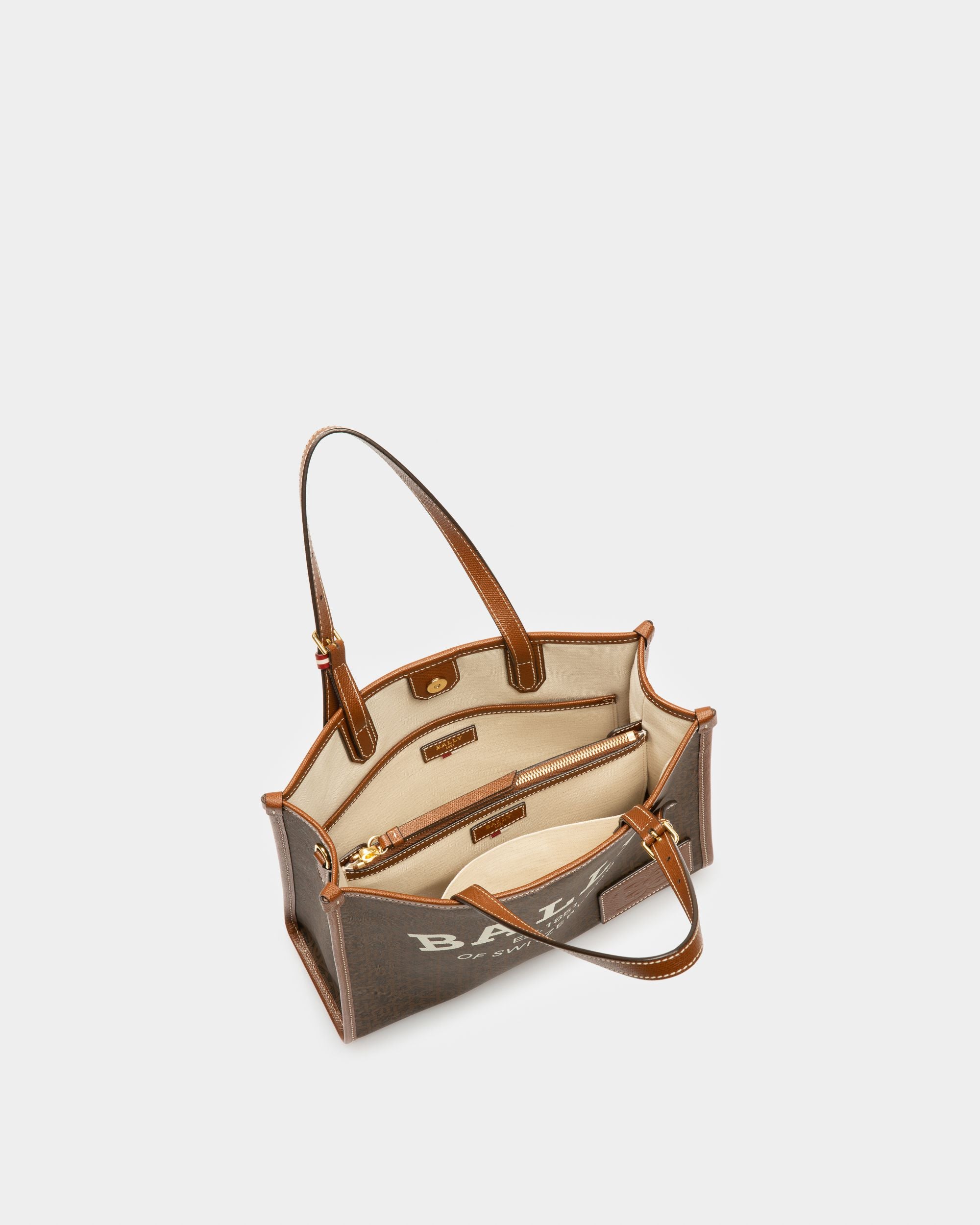 Calie Small Bolso Tote En Tpu De Color Marrón - Mujer - Bally - 03