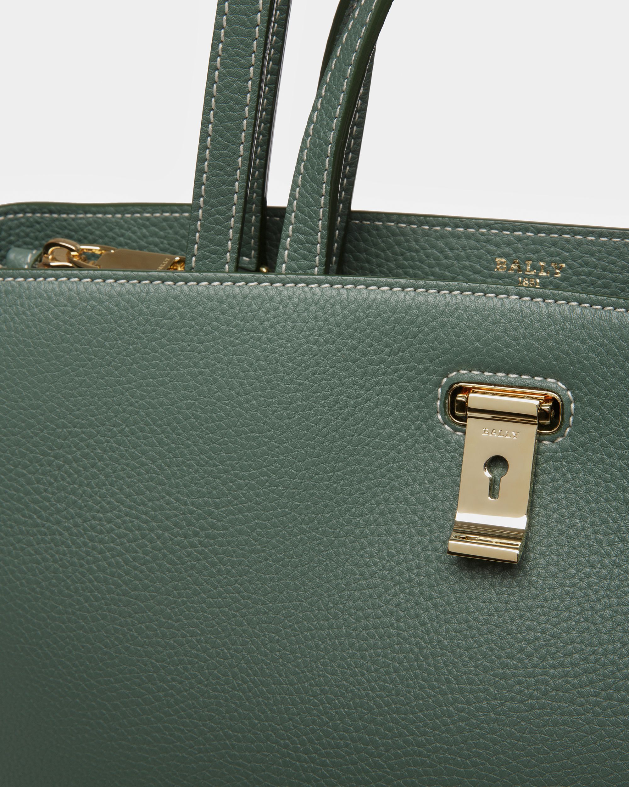 Lya Leather Tote In Sage - Women's - Bally - 05
