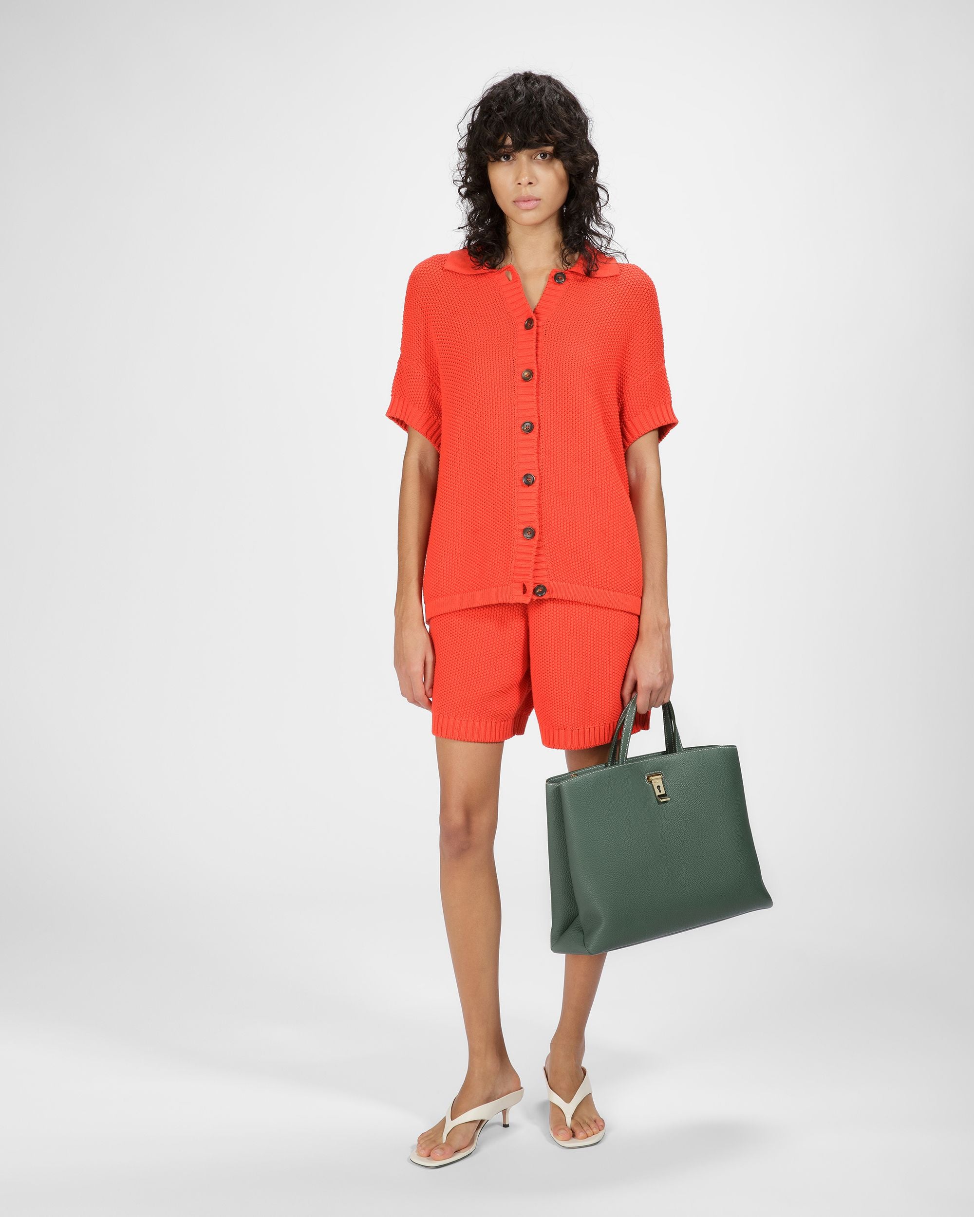 Lya Leather Tote In Sage - Women's - Bally - 09
