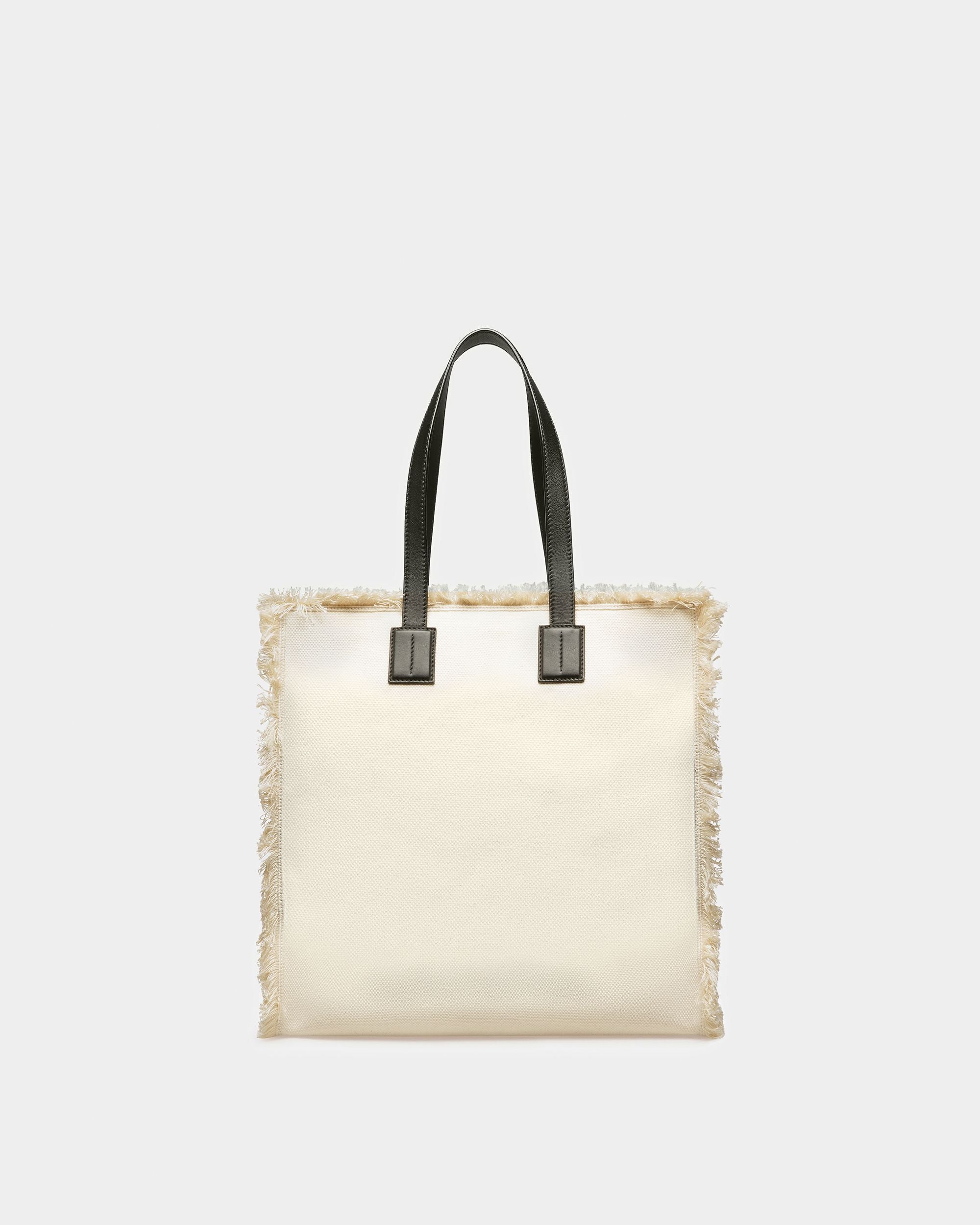 Crystalia Canvas Tote In Natural And Black - Women's - Bally - 02