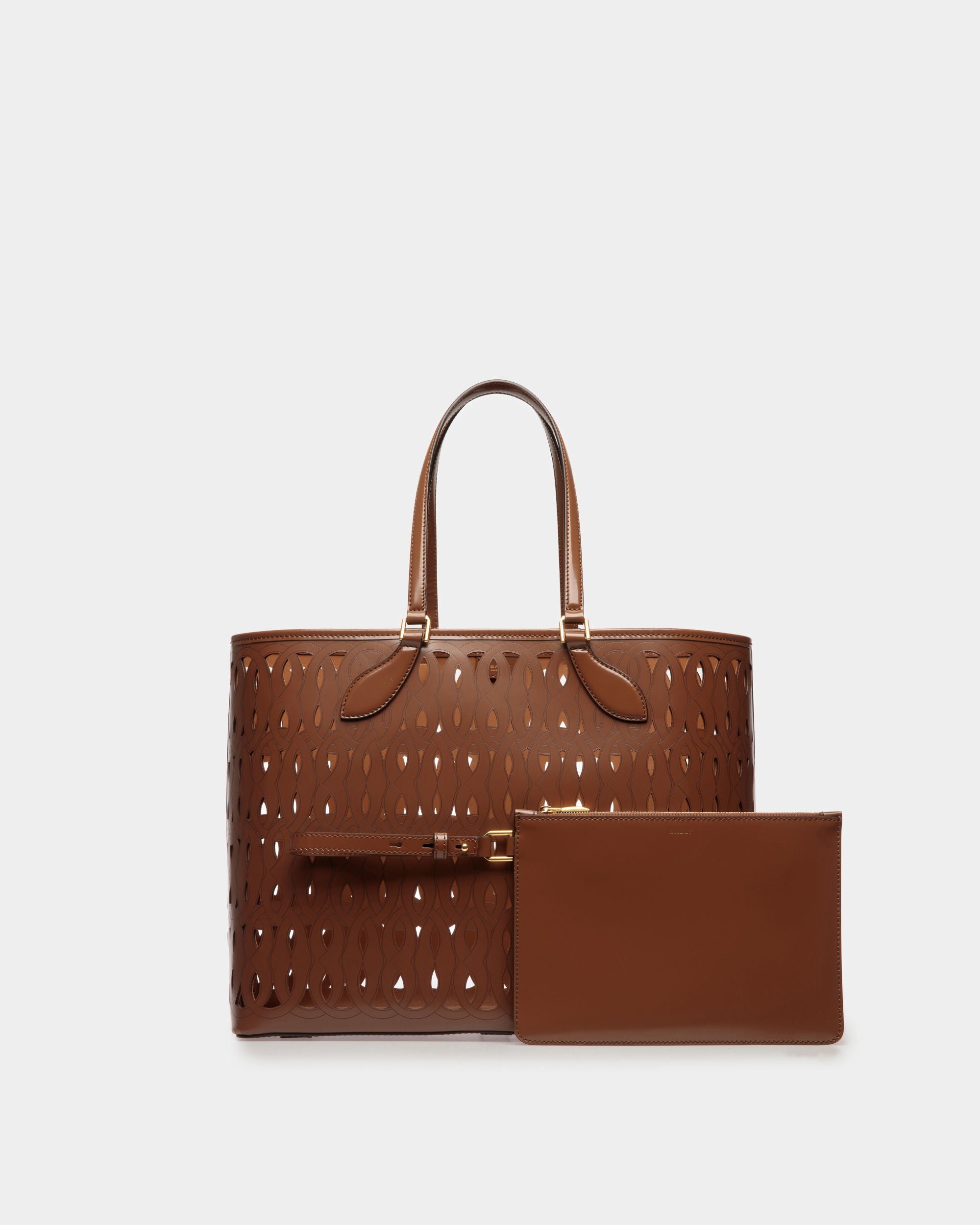 Lago Tote Bag In Brown Leather - Women's - Bally - 01