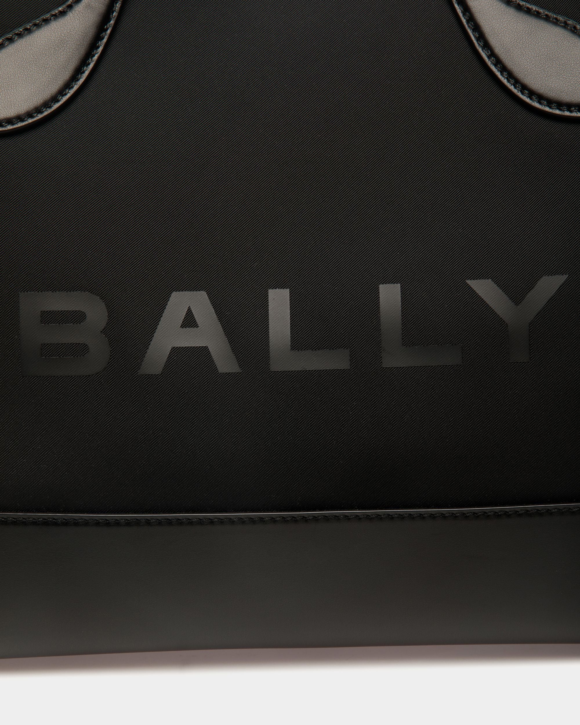 Bar Tote Bag In Black Nylon And Leather - Women's - Bally - 05