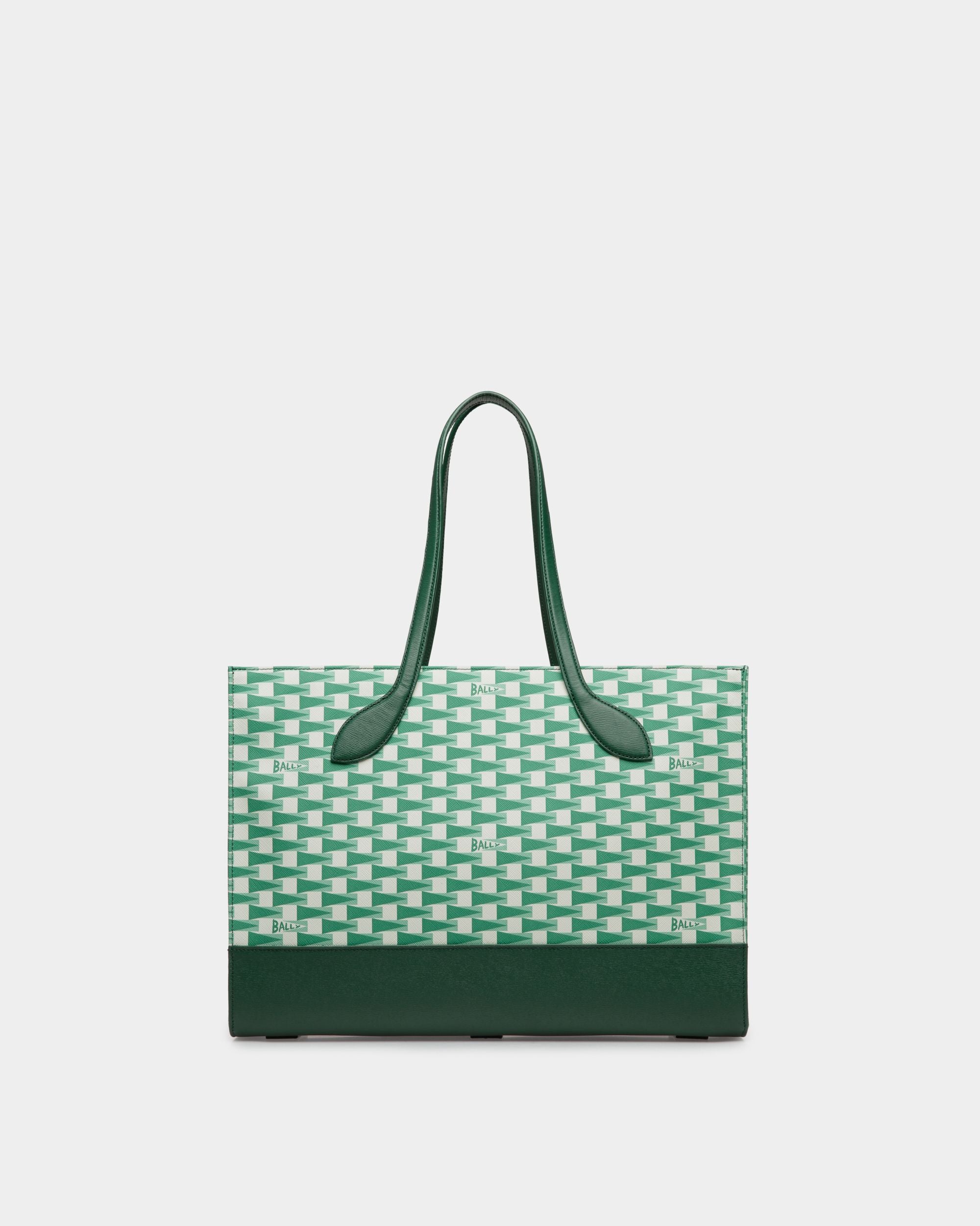 Pennant Tote Bag In Kelly Green TPU - Women's - Bally - 02